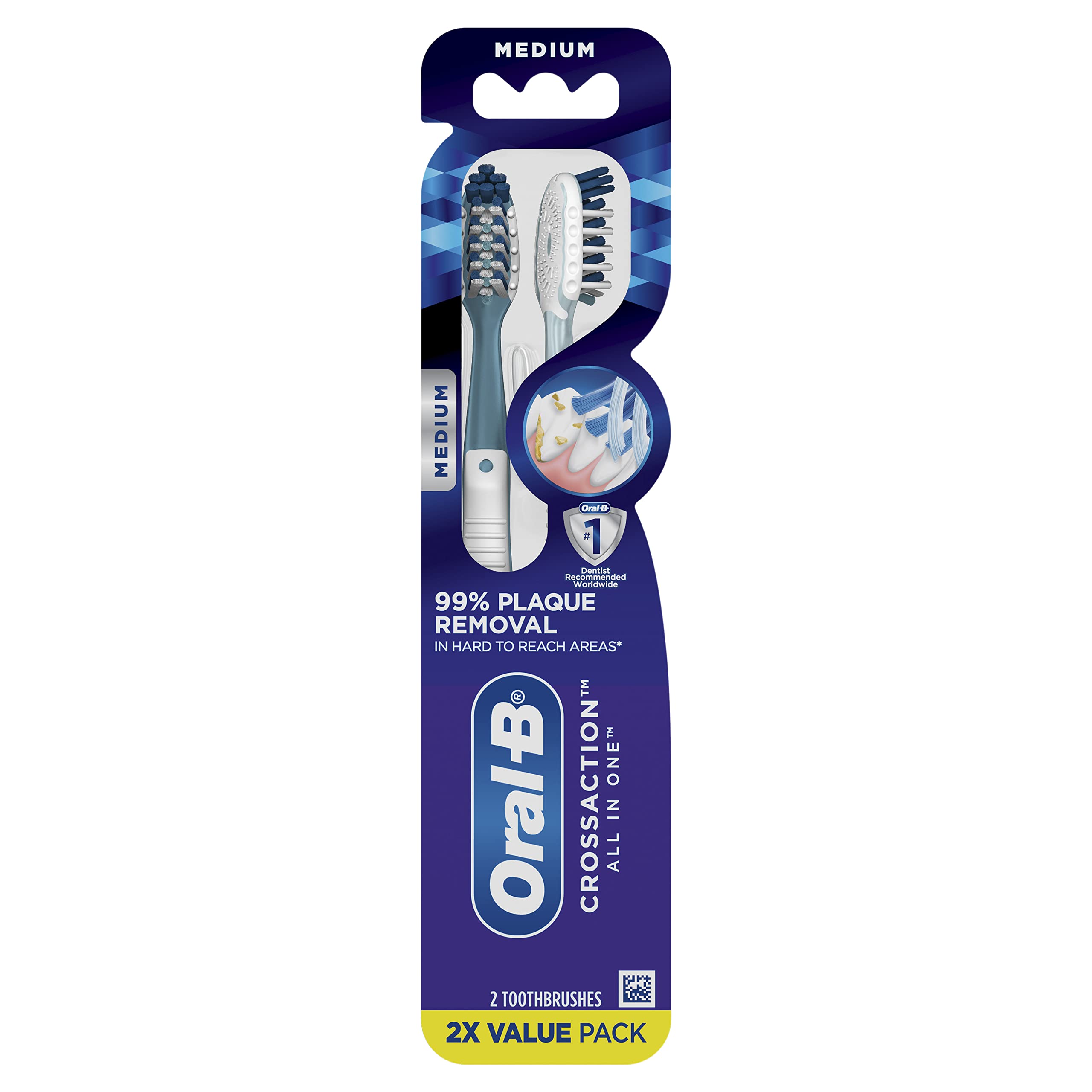 Oral-B Pro Health CrossAction Plaque Removal toothbrushes, 2 - Product Imagery