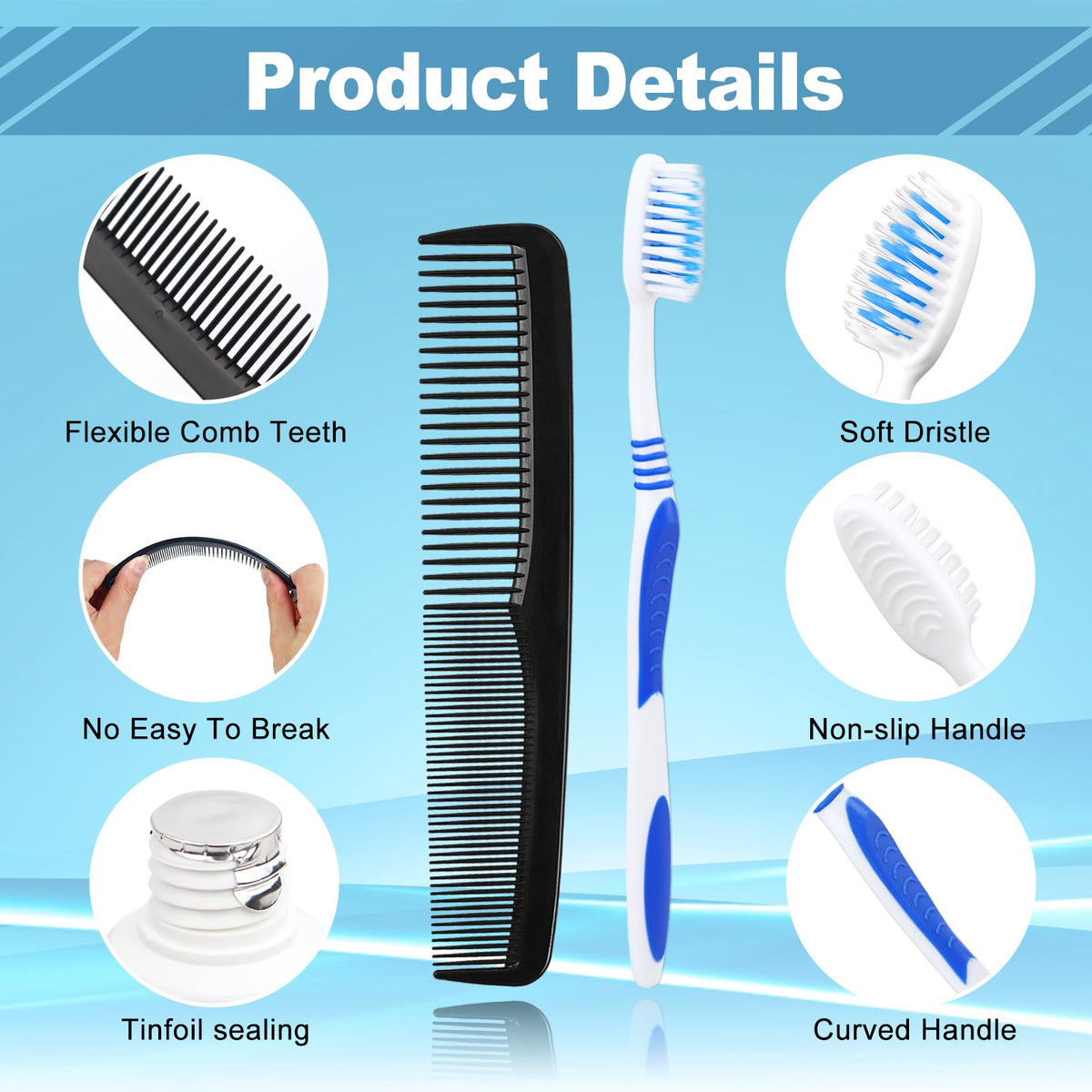 SLequipo 30 set Travel Toothbrush Kit Bulk Toothbrushes Set for Travel – packaging and label