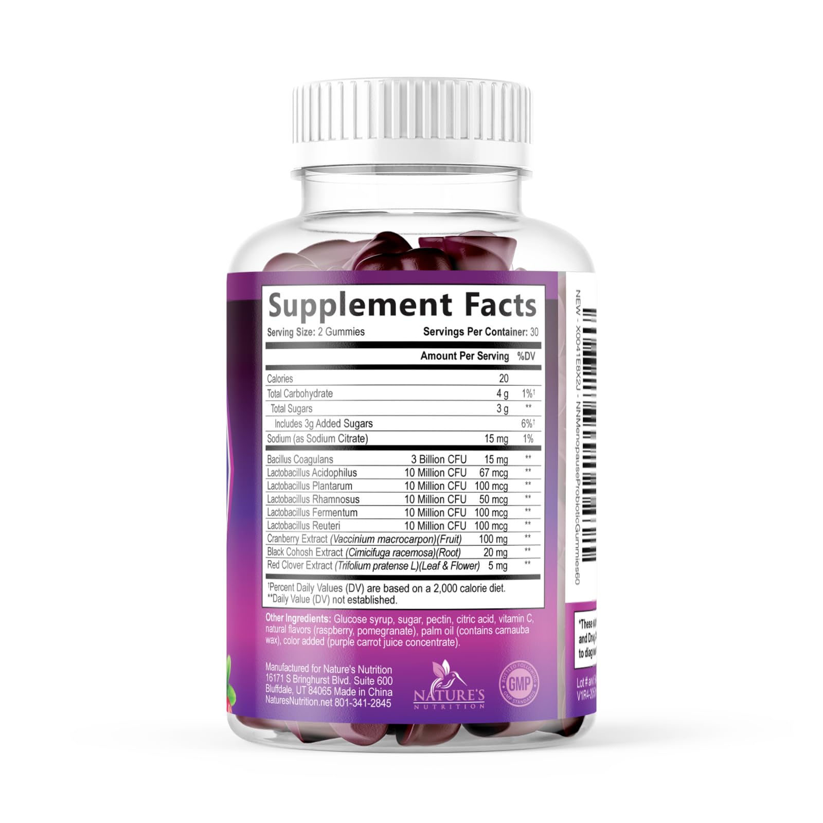 Menopause Probiotic Gummies for Women - Advanced Menopause Relief for Women with Black Cohosh - Complete Women's Probiotics Gummy Supplements for Mild Hot Flashes & Night Sweats Support - 60 Gummies