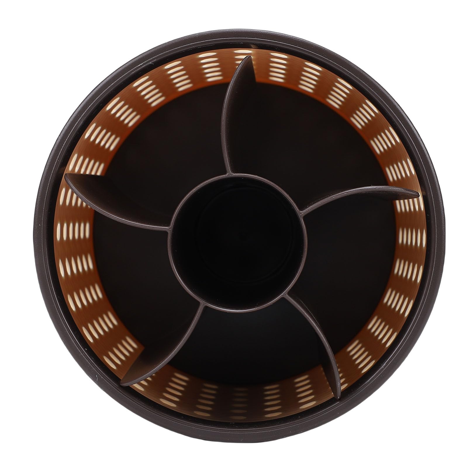 Serounder Makeup Brush Holder Organizer Spinning 360 Degree Rotating Storage Cup for Cosmetics Lipstick Office Supplies Plastic (Brown)