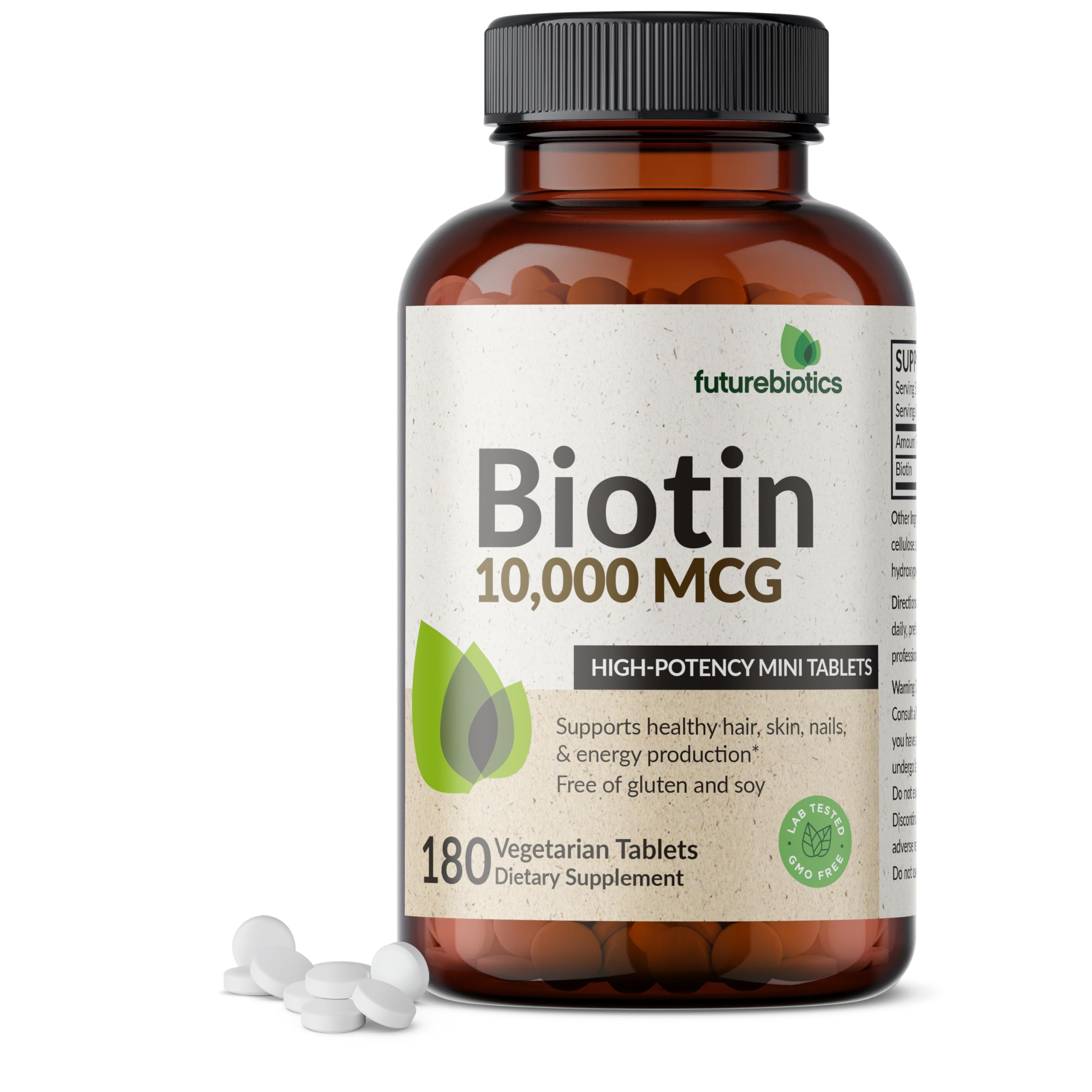 Futurebiotics Biotin 10,000 mcg Hair, Skin & Nails, 180 Vegetarian Tablets
