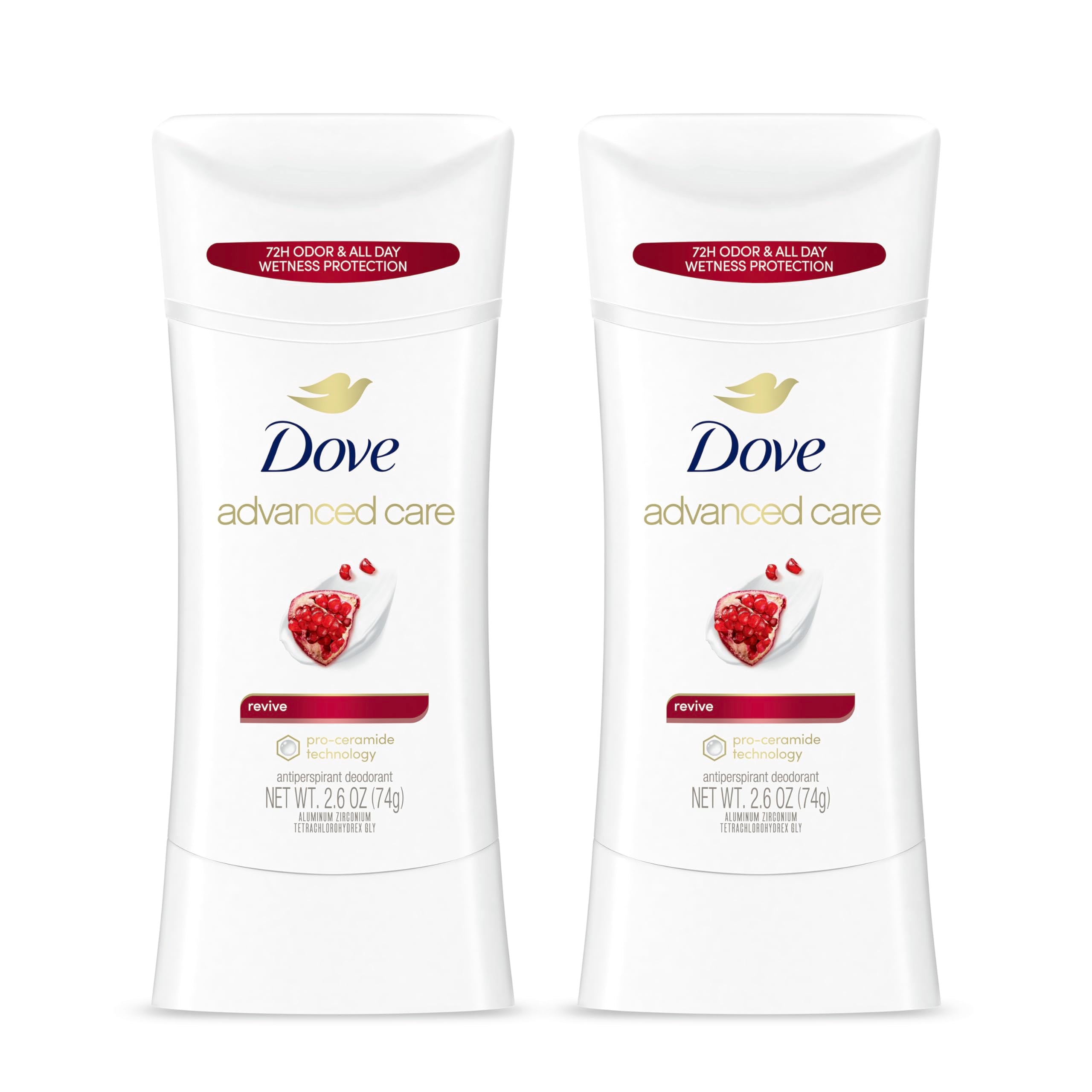 Dove Advanced Care Antiperspirant Deodorant Stick Revive 12 Pack helps skin barrier repair after shaving by boosting skin's ceramide levels 72 hour odor control and all-day sweat protection 2.6 oz