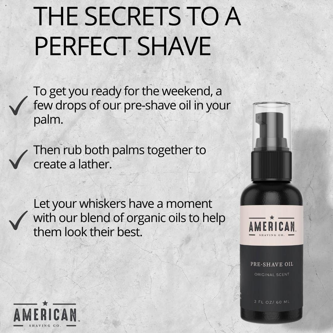 American Shaving Co. Pre-Shave Oil for Effortless, Smooth & Irritation-free Shave, For Men’s Skin Care Natural Handcraft
