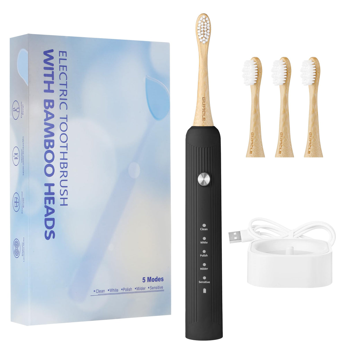 Sonic Electric Toothbrush with Bamboo Heads - GUFICLE Official Imagery - 2