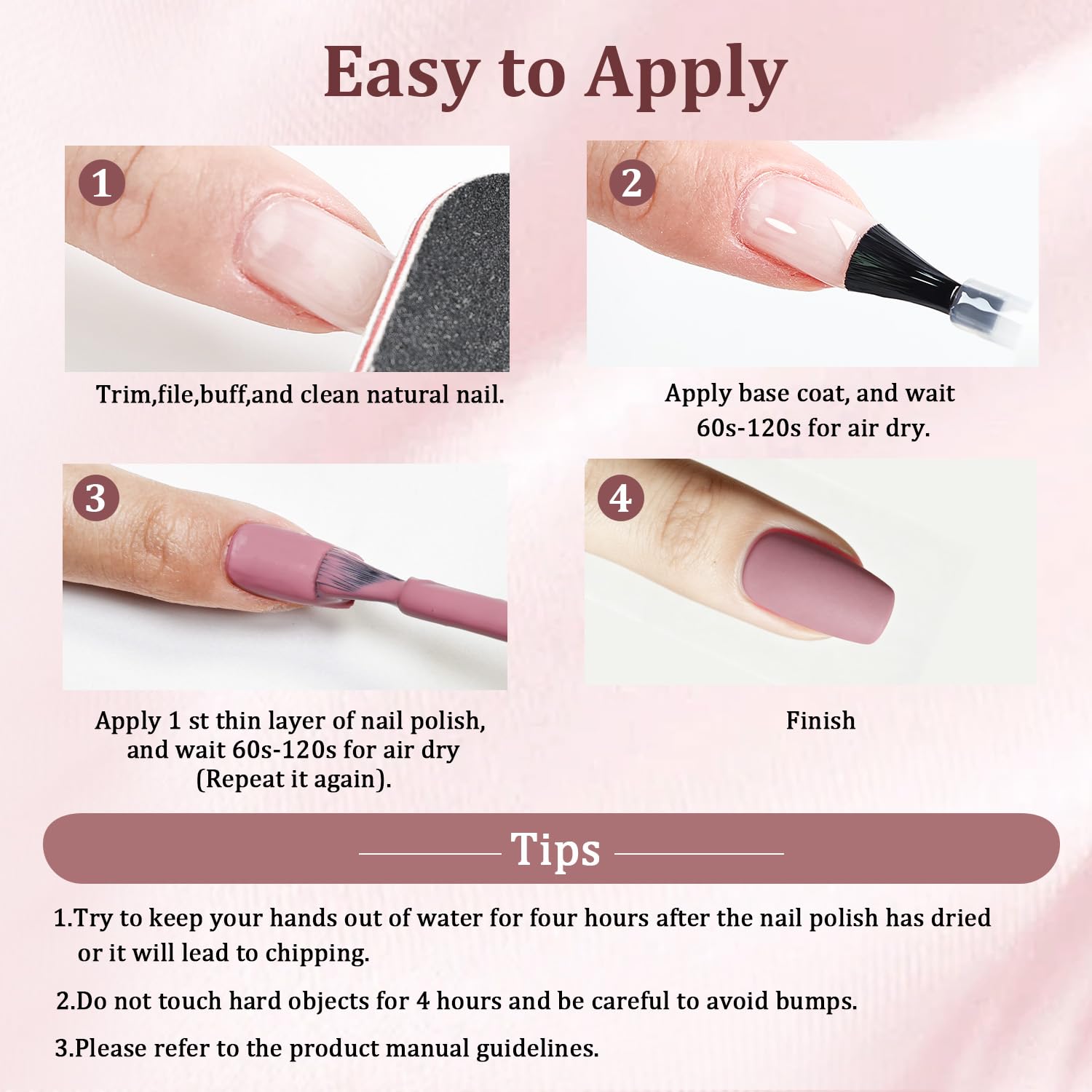 OpenLive Dusty Rose matte nail polish in 16.5ml bottle, quick-dry formula with large volume for long-lasting manicure.