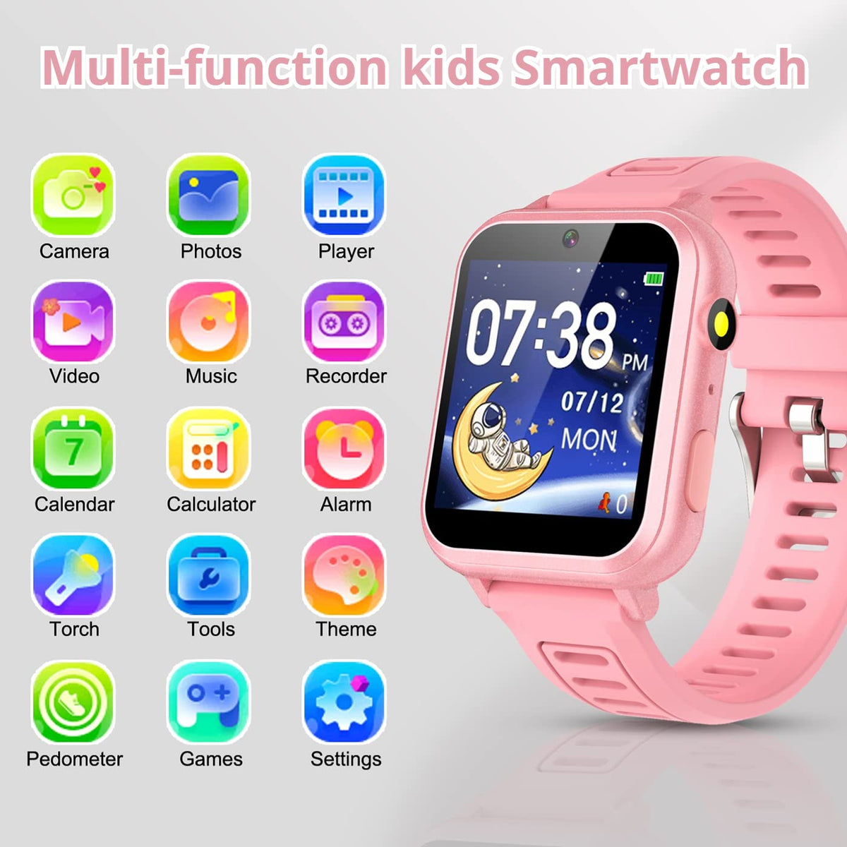Tixpc Kids Smart Watches Girls with 39 Games Toys for Ages 4-12 Years Old