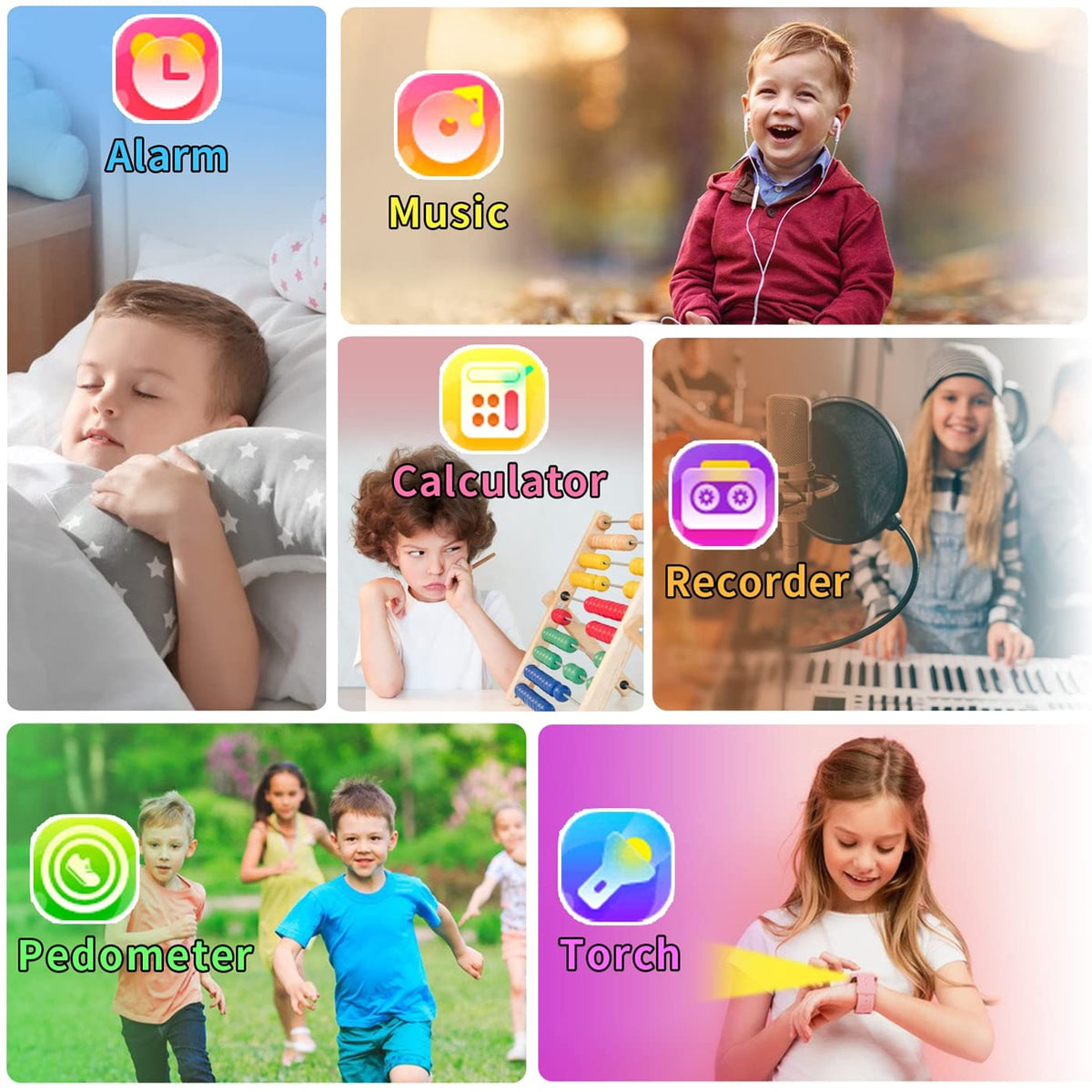 Tixpc Kids Smart Watches Girls with 39 Games Toys for Ages 4-12 Years Old – packaging and label