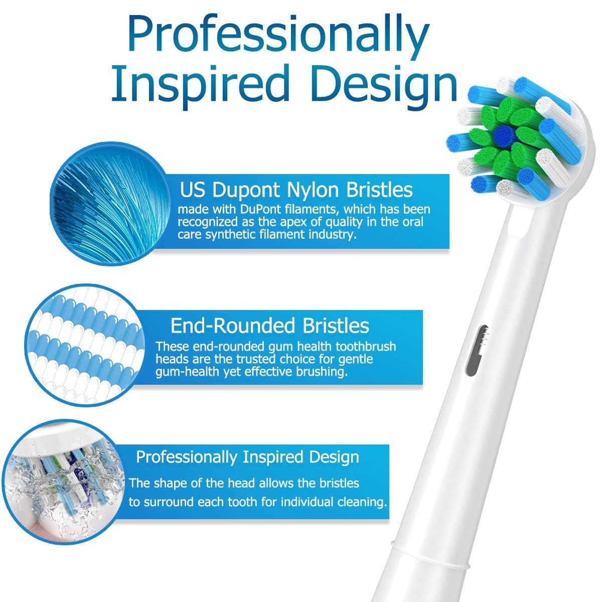 Schallcare replacement toothbrush heads for Oral-B, 12-pack, with soft bristles and replaceable design for effective dental cleaning.