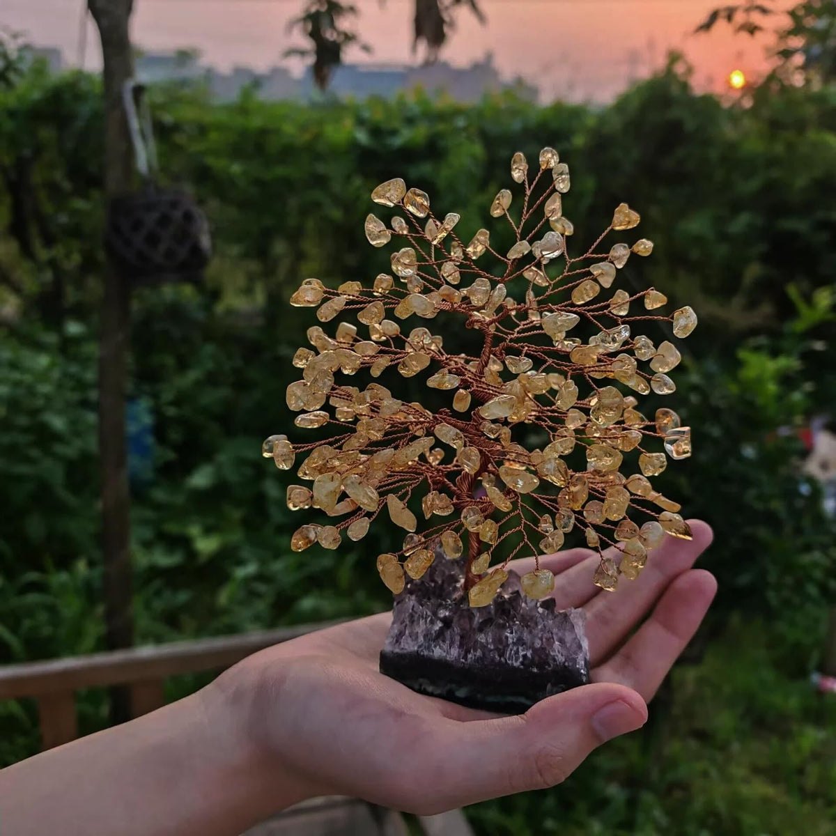 Natural Citrine Tree of Life Handmade Copper Wire Crystal - HauLife Official Imagery - 3