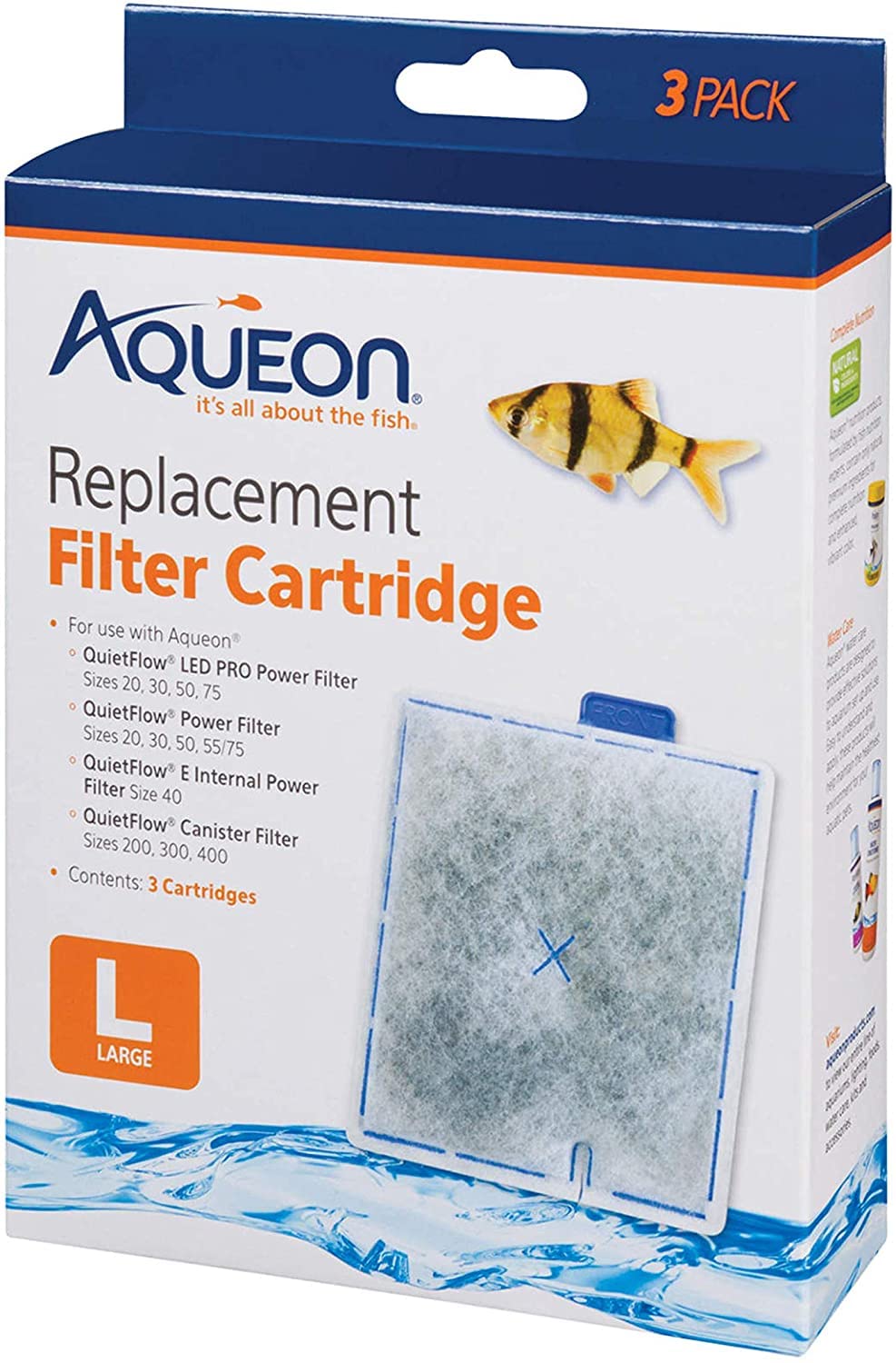 Aqueon 12 Pack of Replacement Filter Cartridges, Large, for QuietFlow Aquarium Filters – product photo (Filter Accessori
