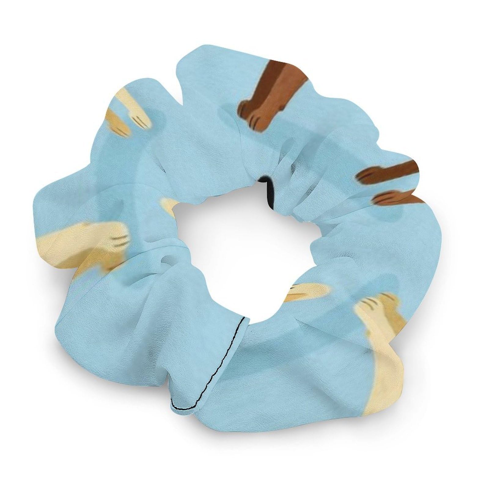 WUXEKZO women's coil ruffle scrunchie with strong elasticity, ideal for prom hairstyles, shown in close-up image.