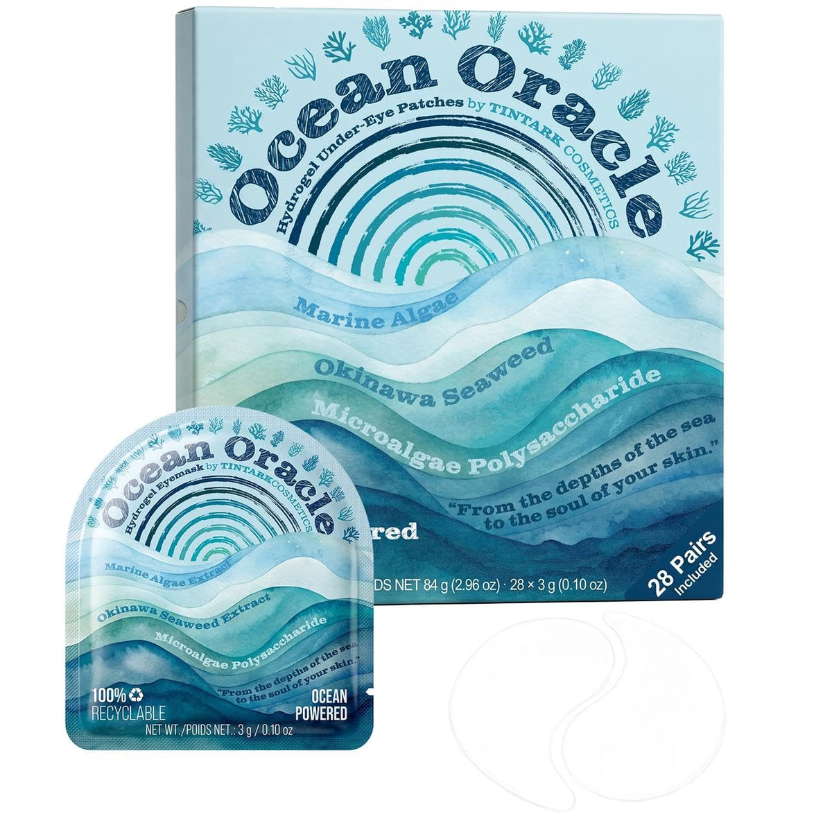 TINTARK Ocean Oracle Hydrating Hydrogel Eye Patches, 28 Pairs – product photo (Masks)