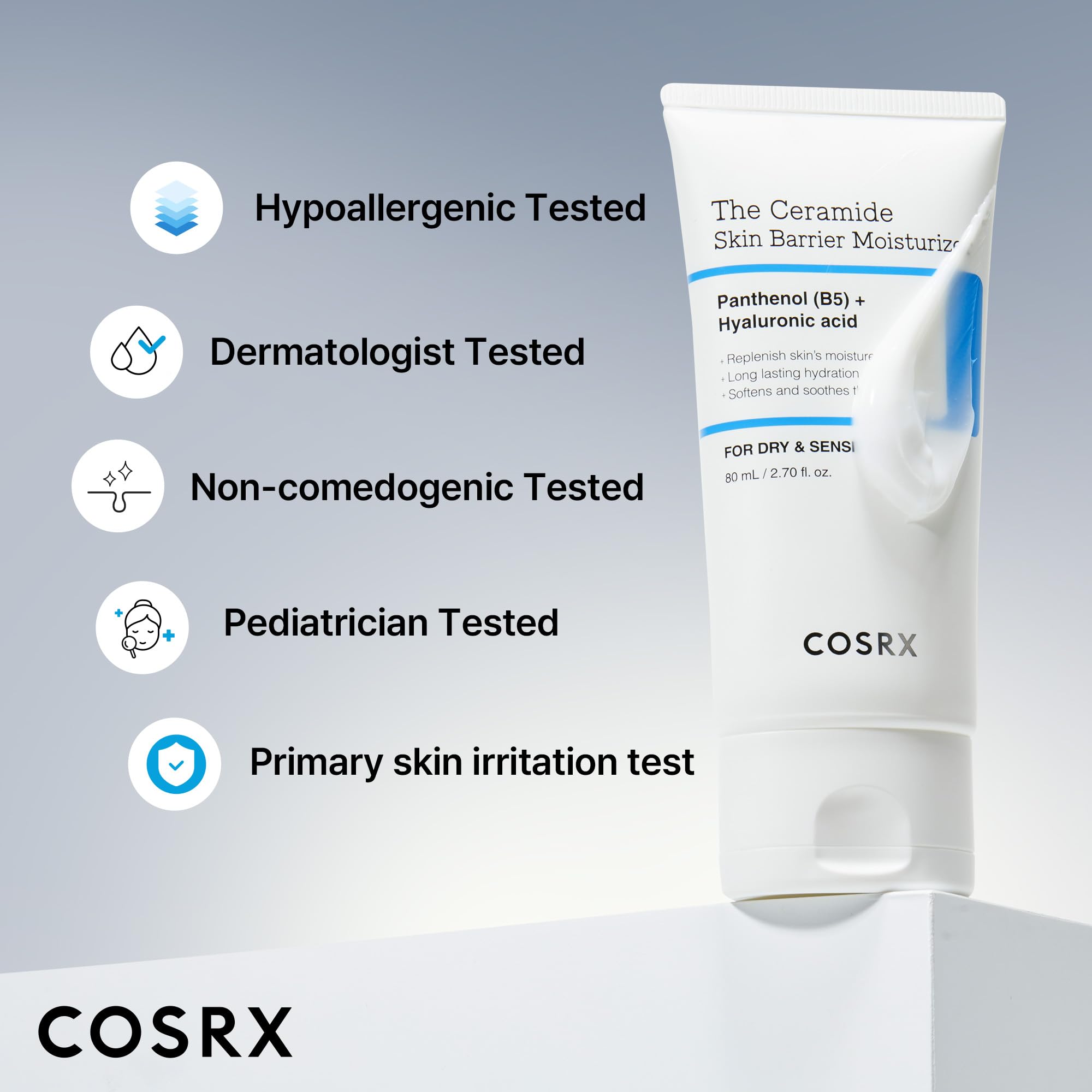 COSRX 7X Ceramide Moisturizer for face, barrier repair cream in 2.7oz jar, hydrating skin and strengthening skin barrier.