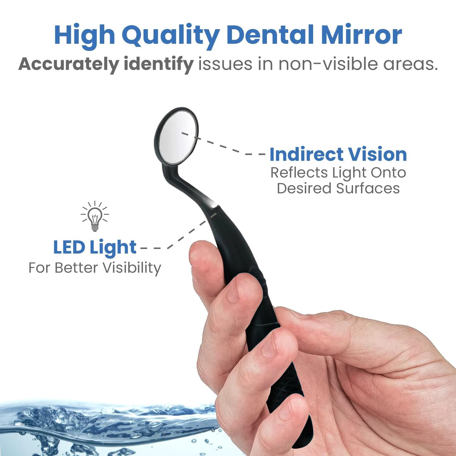 Aquasonic rechargeable oral irrigator with black handle, 10 attachments, and multiple modes for complete family dental care.