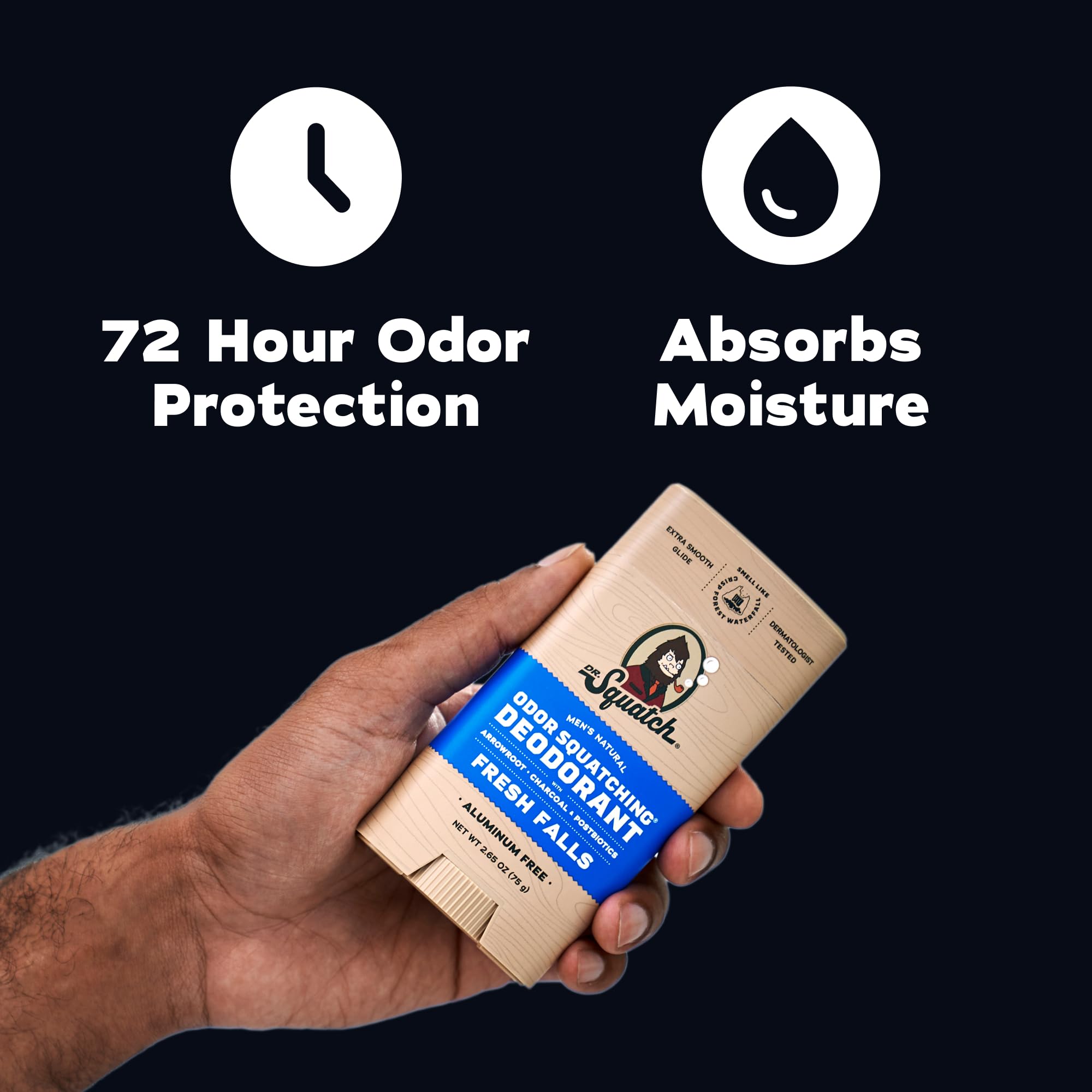 Dr. Squatch natural body deodorant 2-pack with Coconut Castaway and Fresh Falls scents, featuring sleek sticks and clean design.