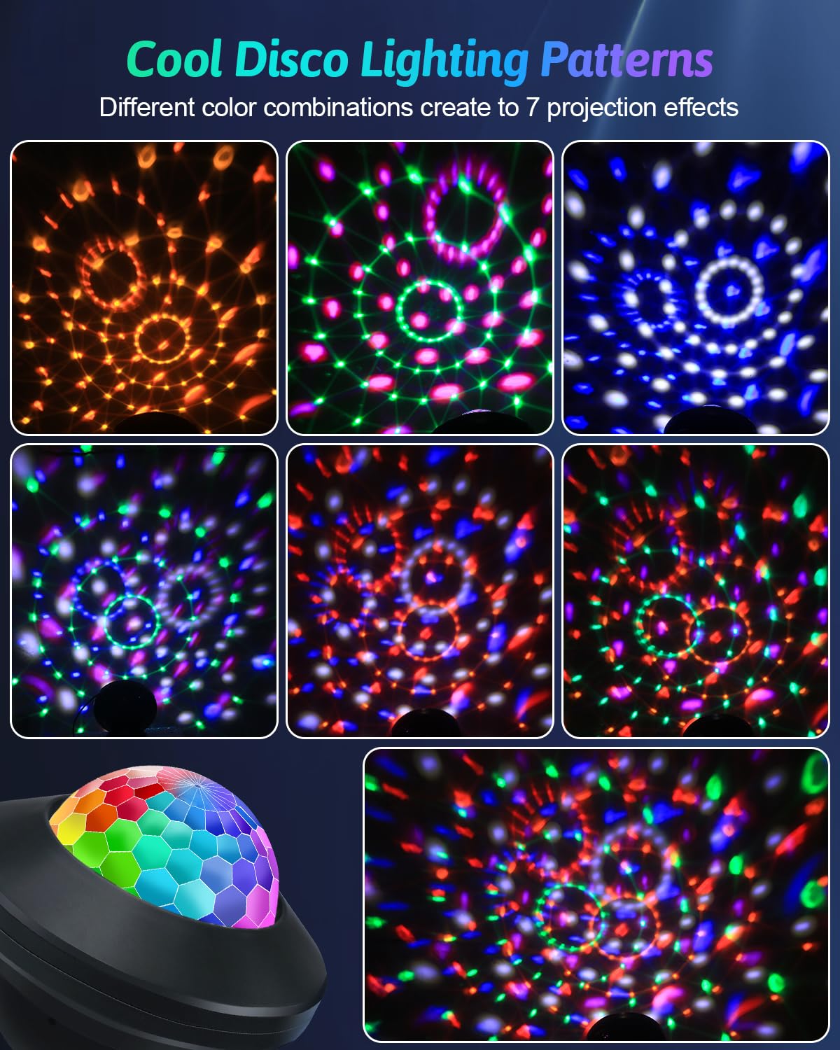 Luditek 2-Pack Party Karaoke Lights with Remote for Kids Party Supplies Dancing Birthday Decorations, USB Powered 6 Ligh
