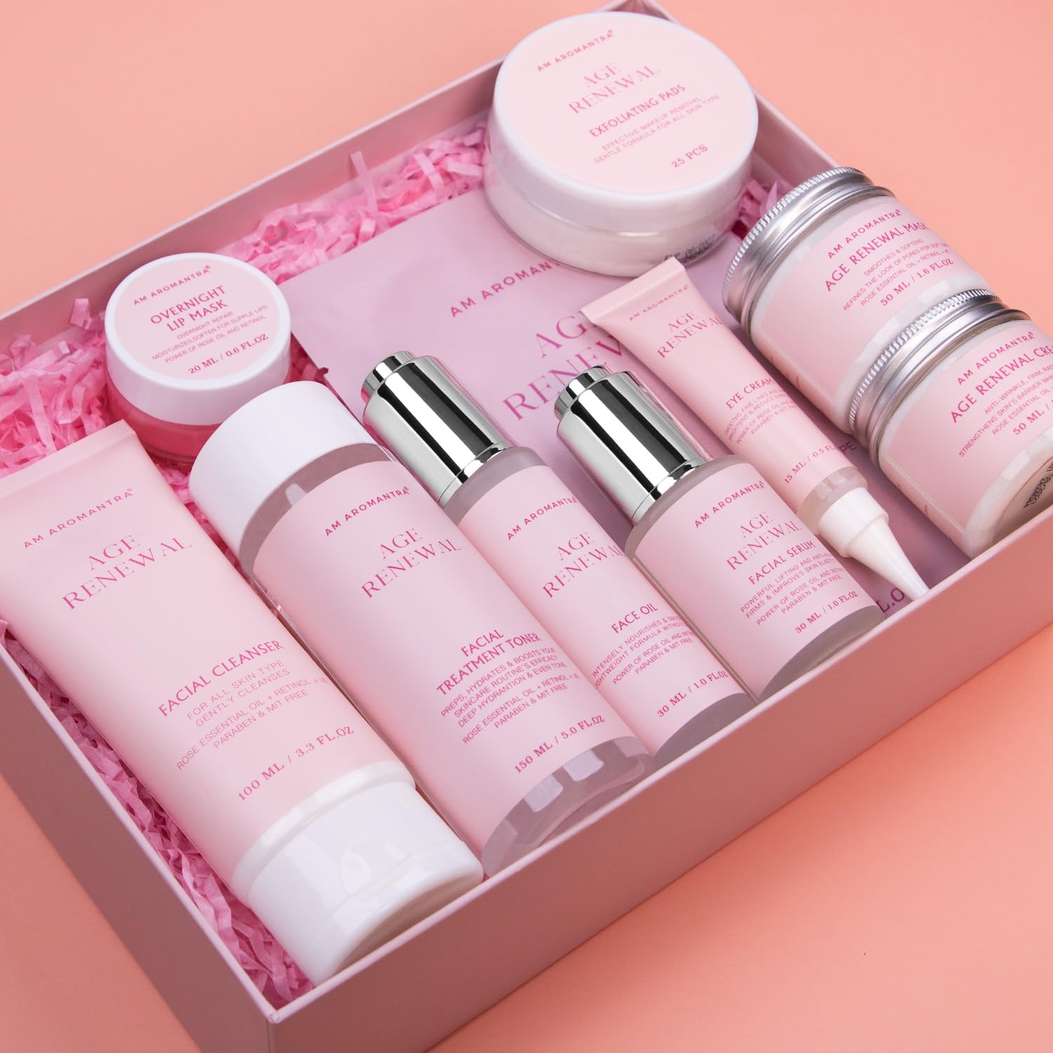 Mother's Day Gifts for Mom Skin Care Routine Kit for Women, Rose - Product Imagery
