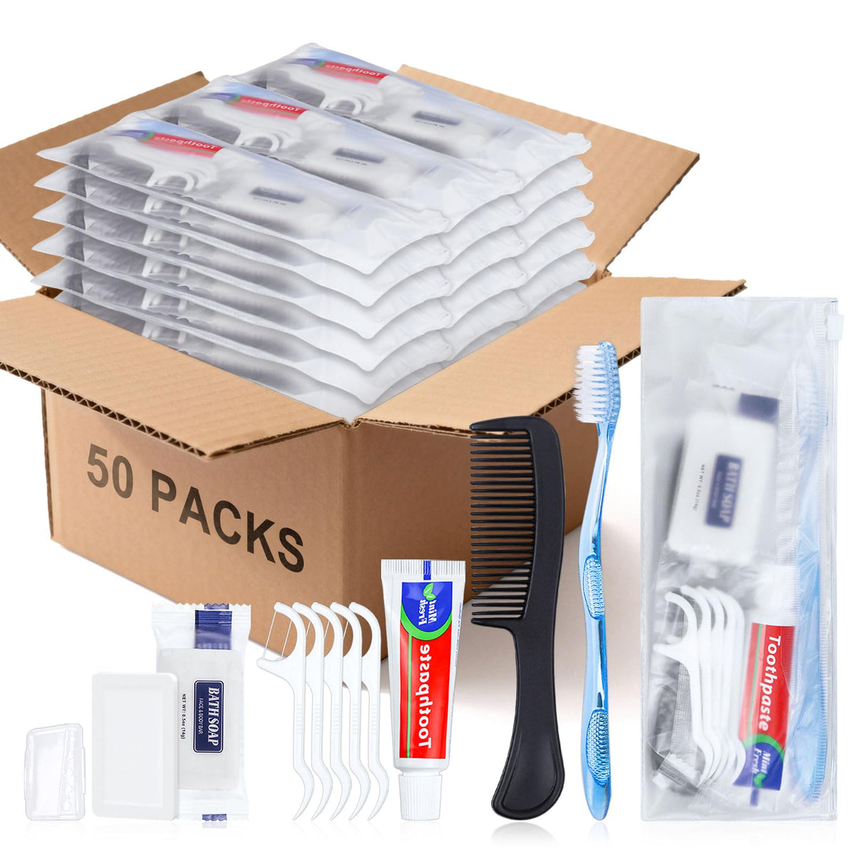 50 Sets Personal Hygiene Kit Basic Toiletry Kits Homeless - HQSLsund Official Imagery - 1