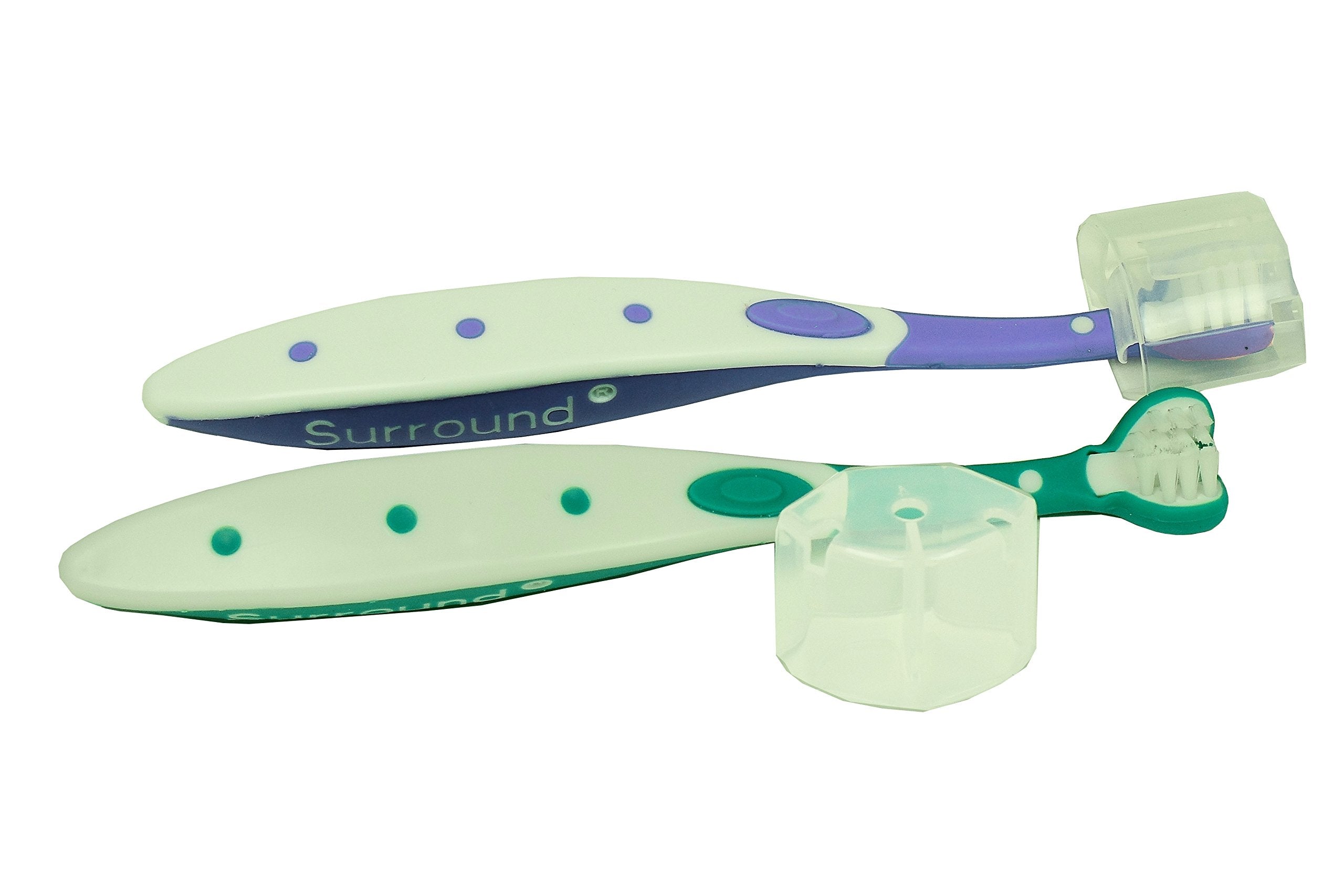 SURROUND Toddler Toothbrush/2 (Purple/Green) - Product Imagery