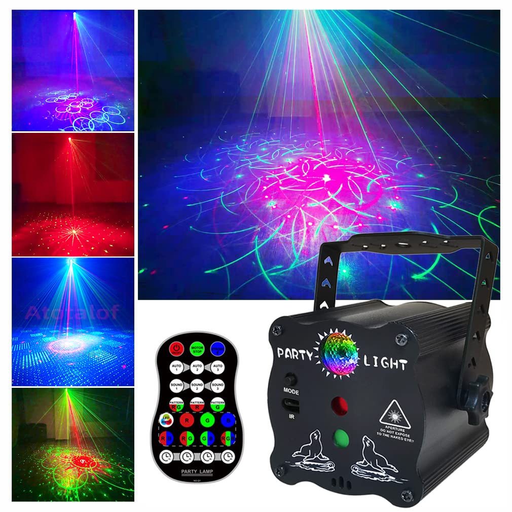 bubusan 2-in-1 Disco Ball Party Lights with Remote, Sound Activated LED Strobe Light for Parties, USB Powered DJ Disco L