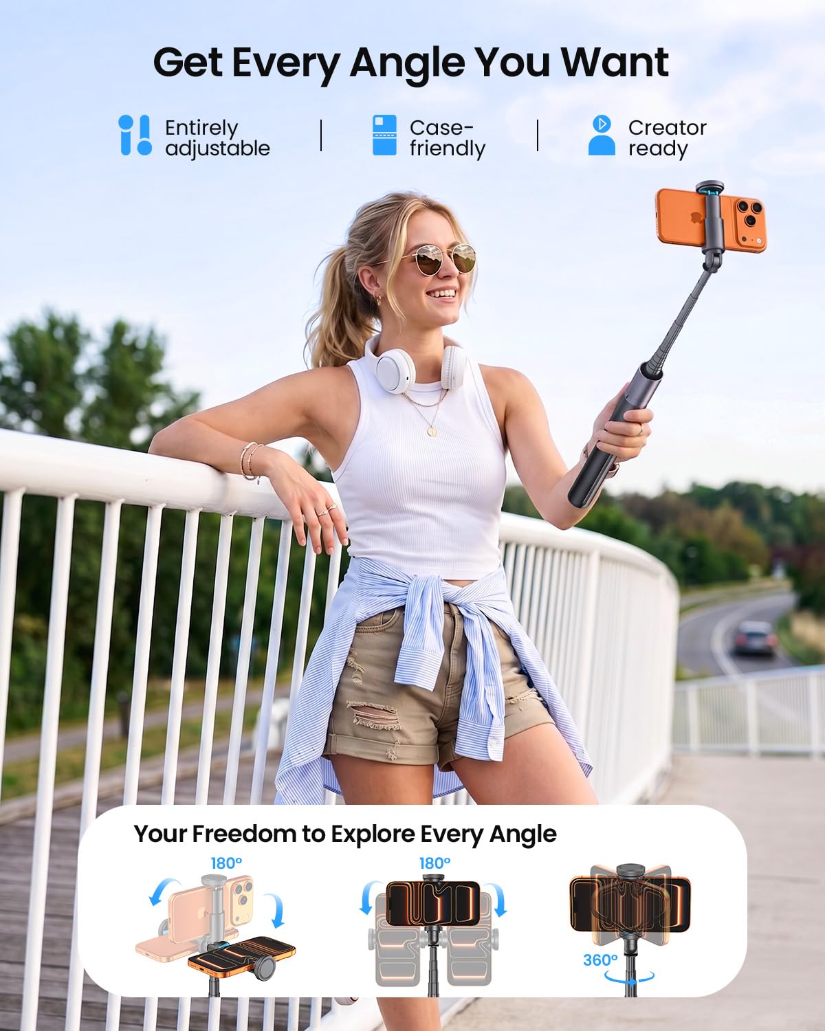 LOXP 67'' Phone Tripod with Remote, 0.01s Auto-Open for Content Creator – packaging and label