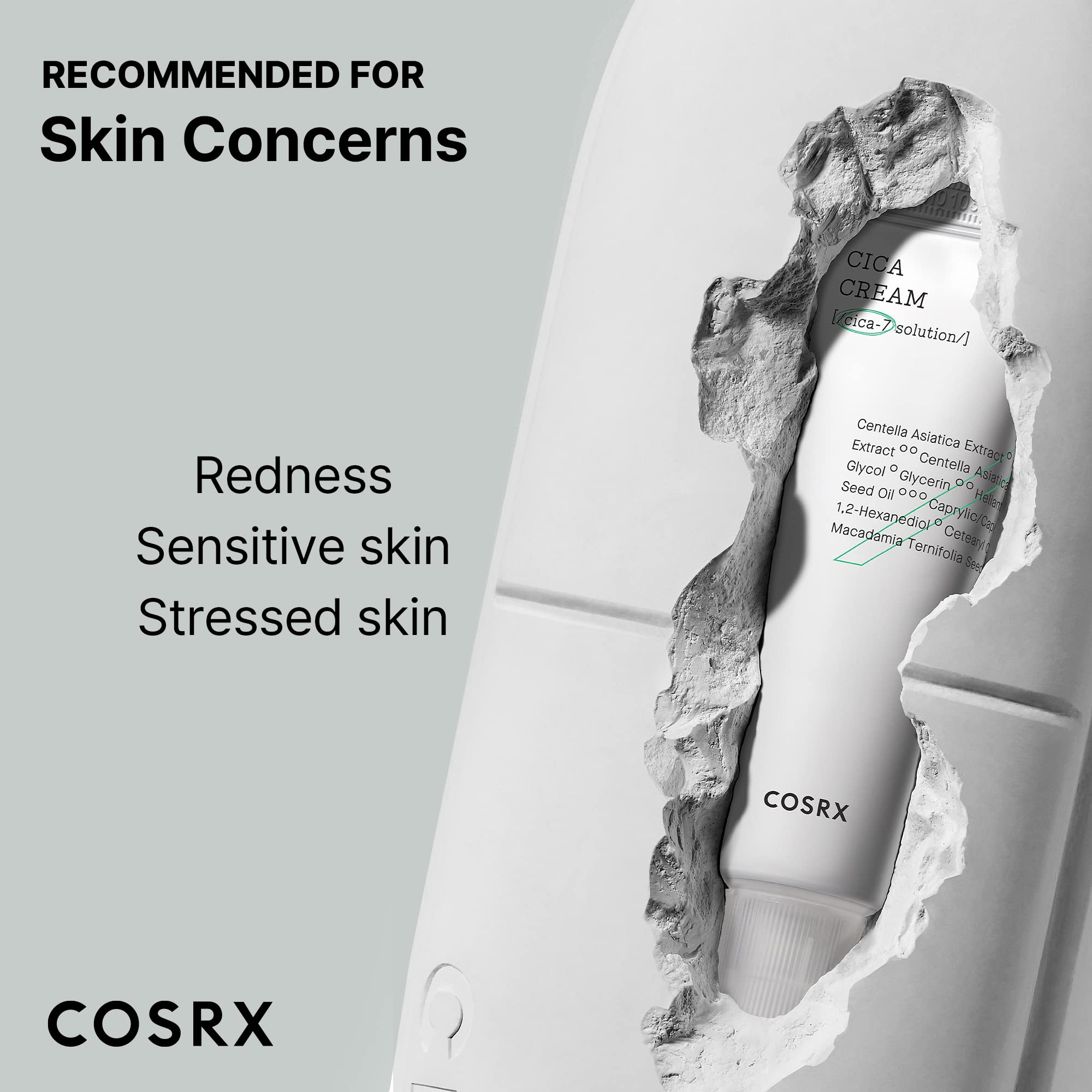COSRX Pure Fit CICA Moisturizer for acne-prone skin in 1.69oz jar, featuring soothing and hydrating skincare benefits.