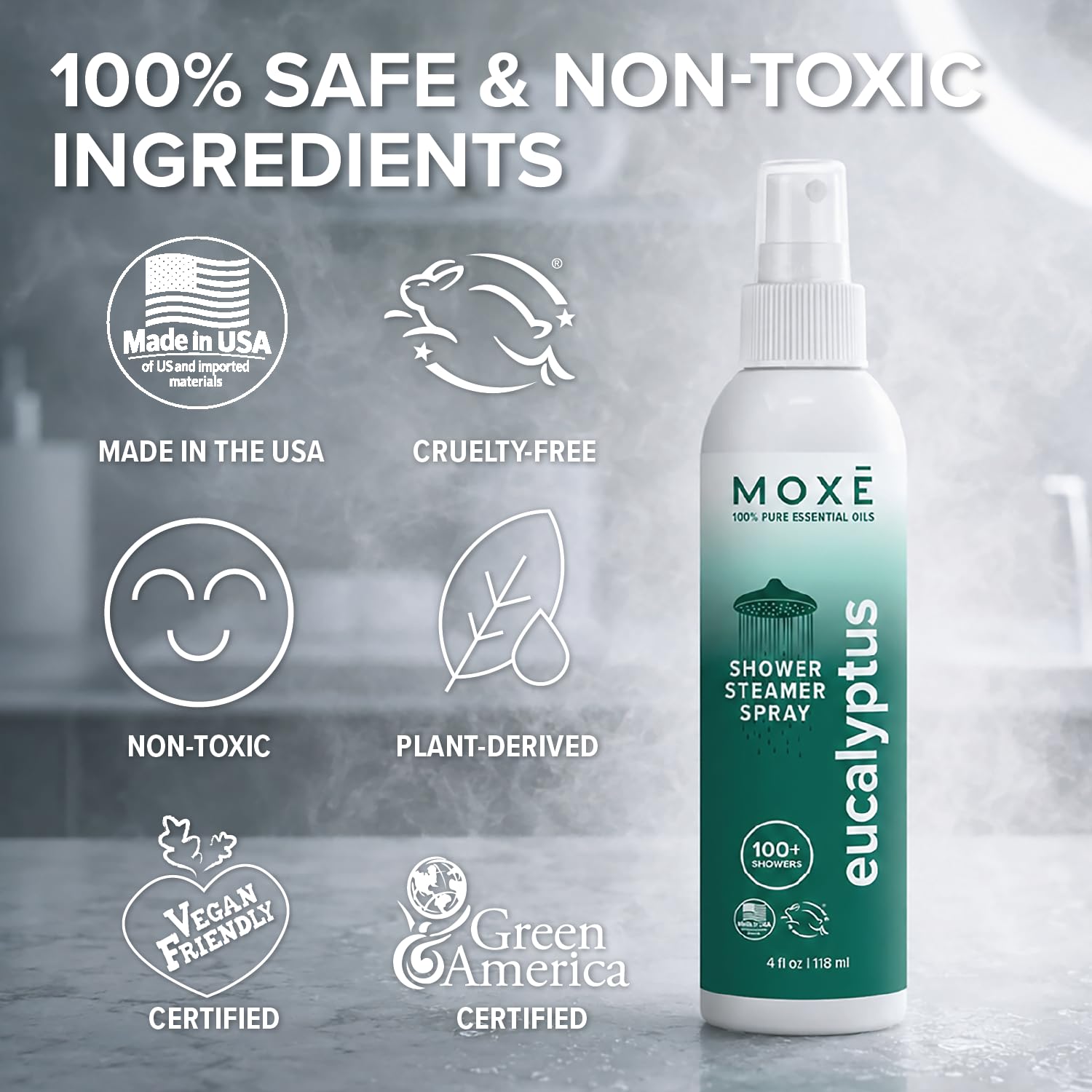 MOXĒ Eucalyptus Shower Mist – 100% Natural Aromatherapy Spray