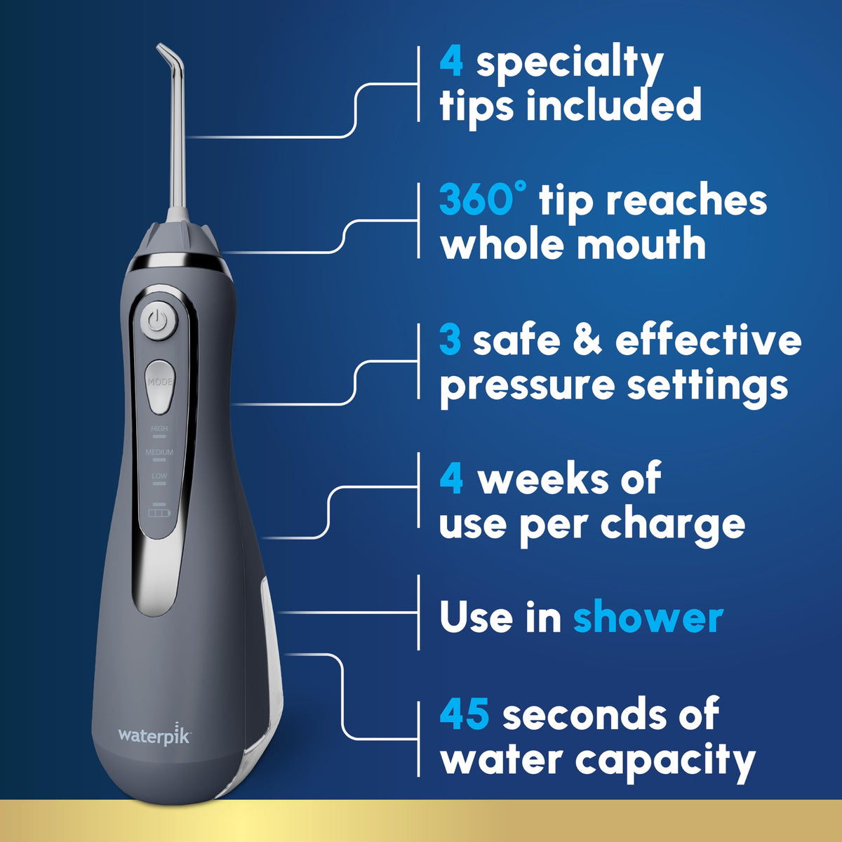 Waterpik Cordless Advanced Portable Water Flosser - Waterpik Official Imagery - 3