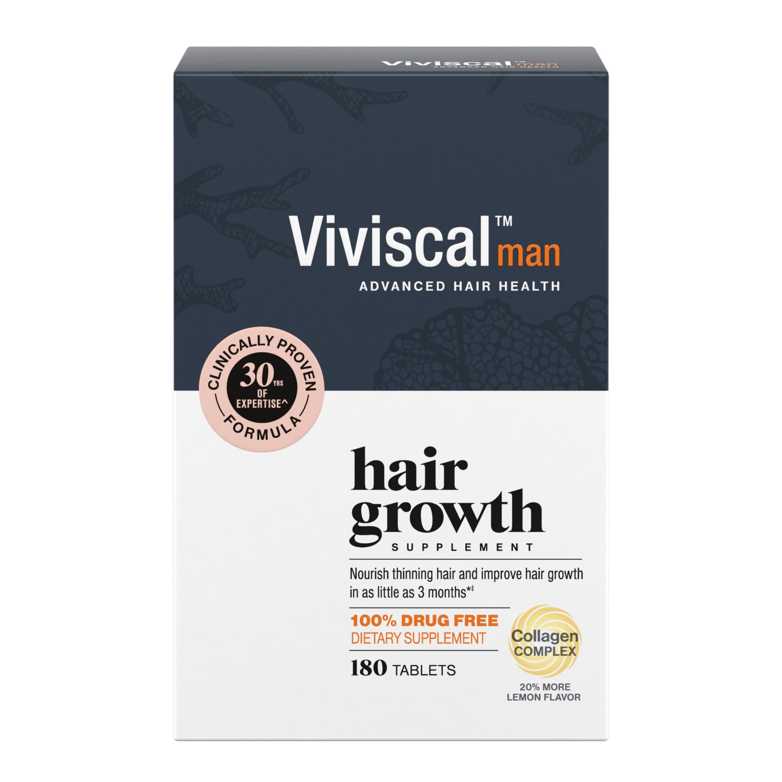 Viviscal Men's Hair Growth Supplements, 180 Tablets 3 Month Supply