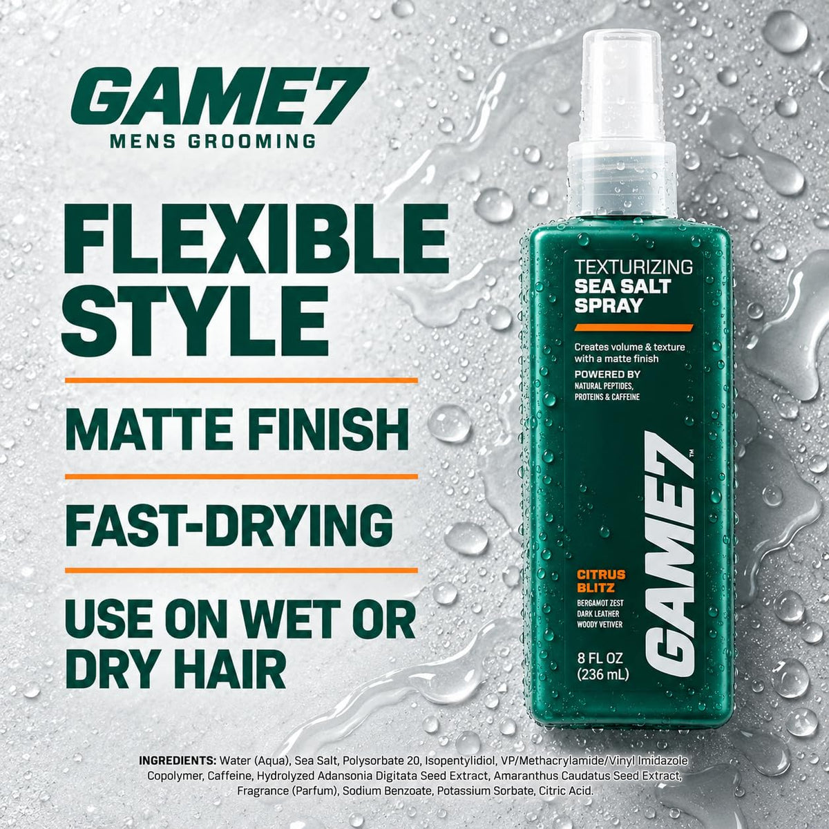 GAME7 Hair Styling Bundle for Men Spray Gel Paste 3 Piece - GAME7 Men's Grooming Official Imagery - 2