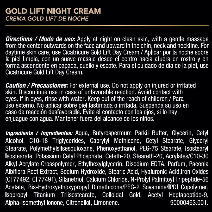 Cicatricure Gold Lift Anti Aging Gift Set, Day, Night & Eye Cream, 3-Pack