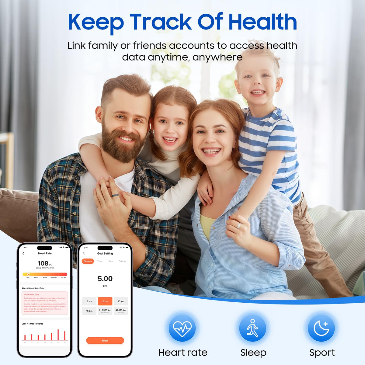 prxxhri 2026 Smart Ring New Health Tracker, IP68 Waterproof, iOS/Android Compatible, Sleep, Exercise & Health Monitoring