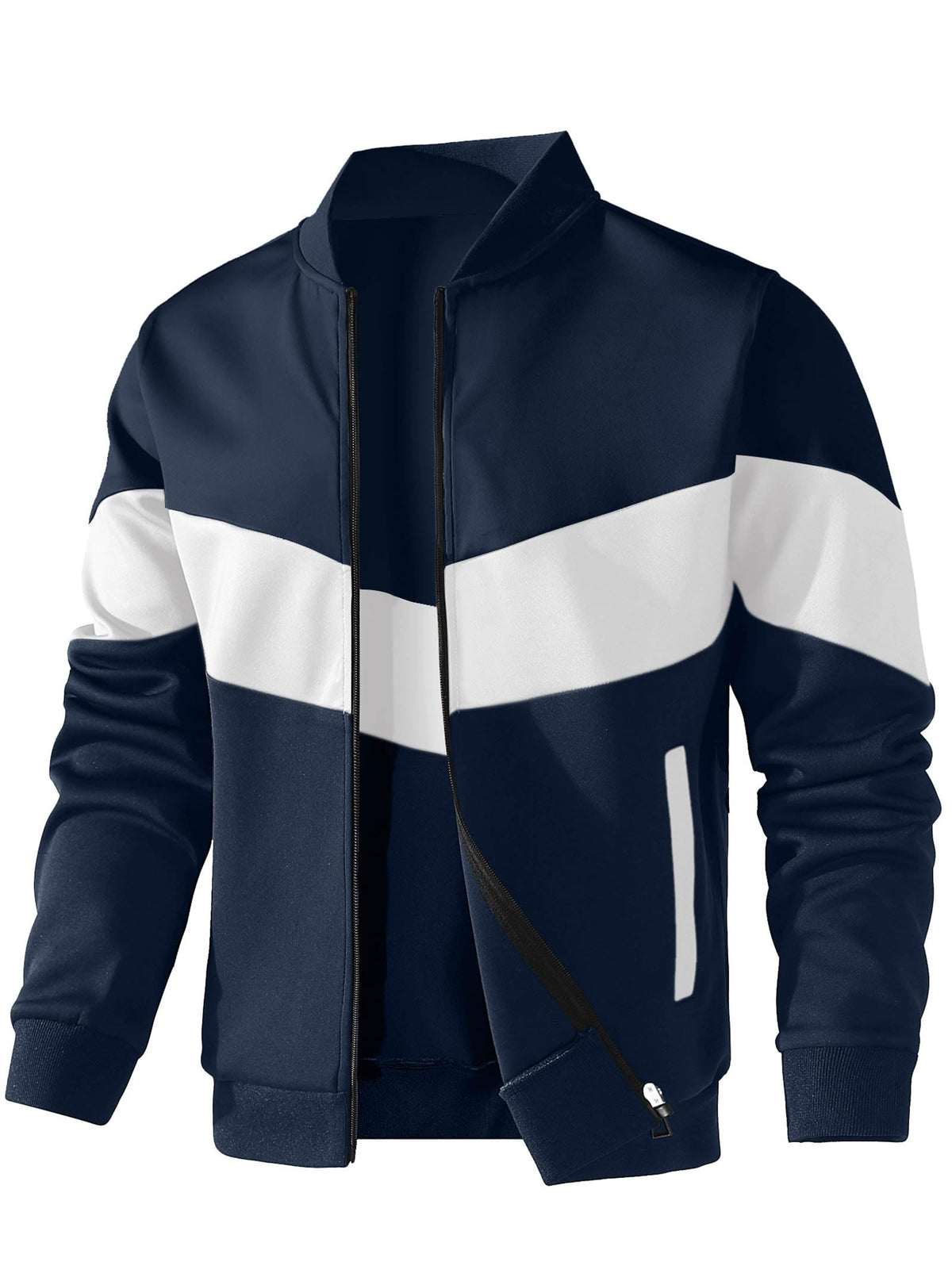 Mens Lightweight Jacket Casual Bomber Jacket Color Block - HYPESTFIT Official Imagery - 4