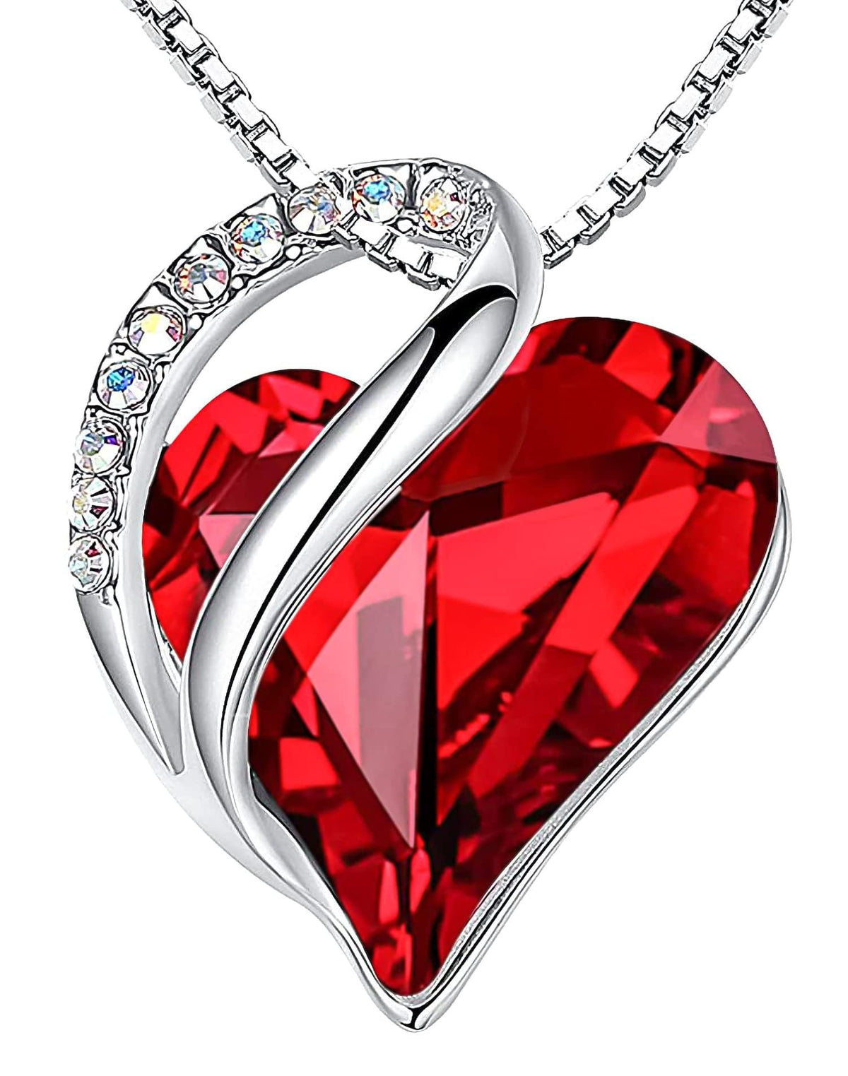 Leafael Gift Necklaces for Women, Infinity Love Birthstone Heart Crystal Pendant, Birthday Anniversary Jewelry for Wife,