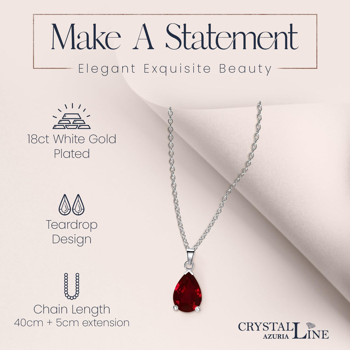 Crystalline Azuria Jewelry Sets Zirconia Crystals Teardrop Necklace and Earrings Set Costume Jewelry for Women Wedding P