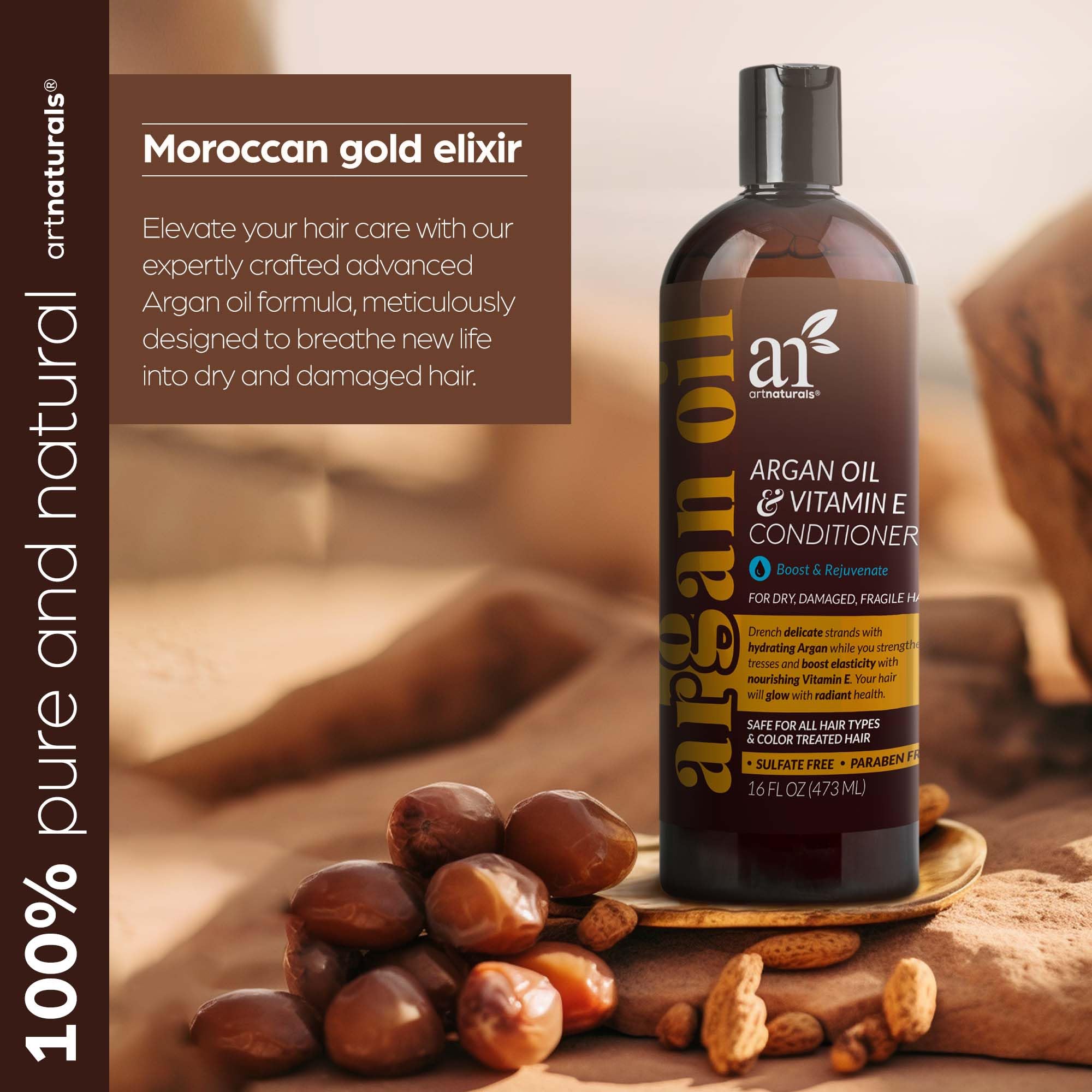 ArtNaturals Argan Hair Growth Conditioner in 16 oz bottle, a topical hair regrowth treatment for healthy, nourished hair.
