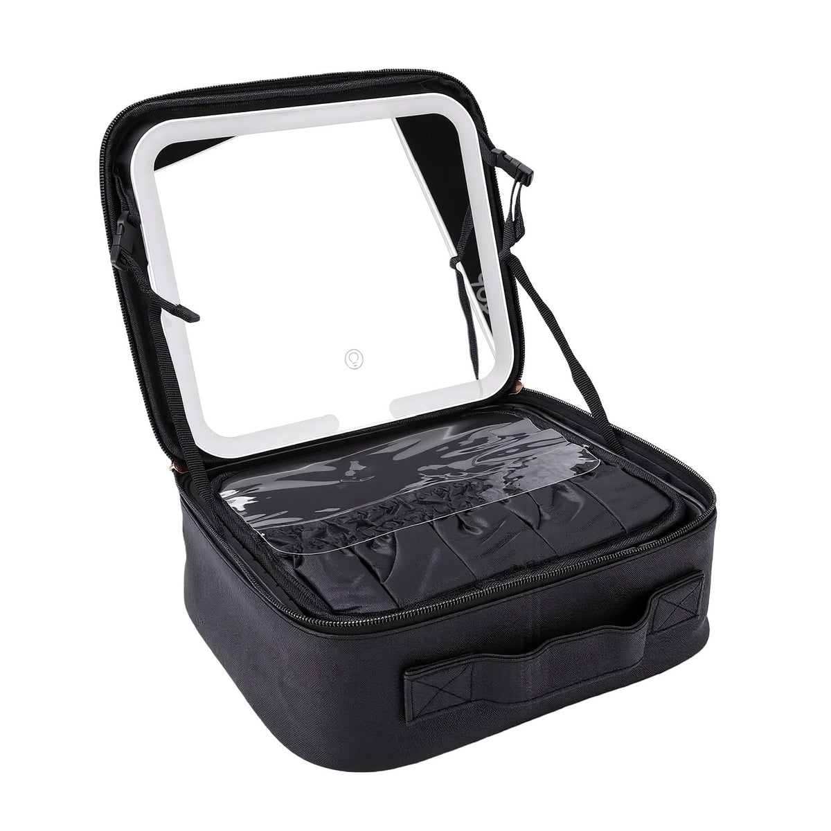 Rengue Makeup Bag with LED Mirror, PU Leather Cosmetic Organizer with – #011, could