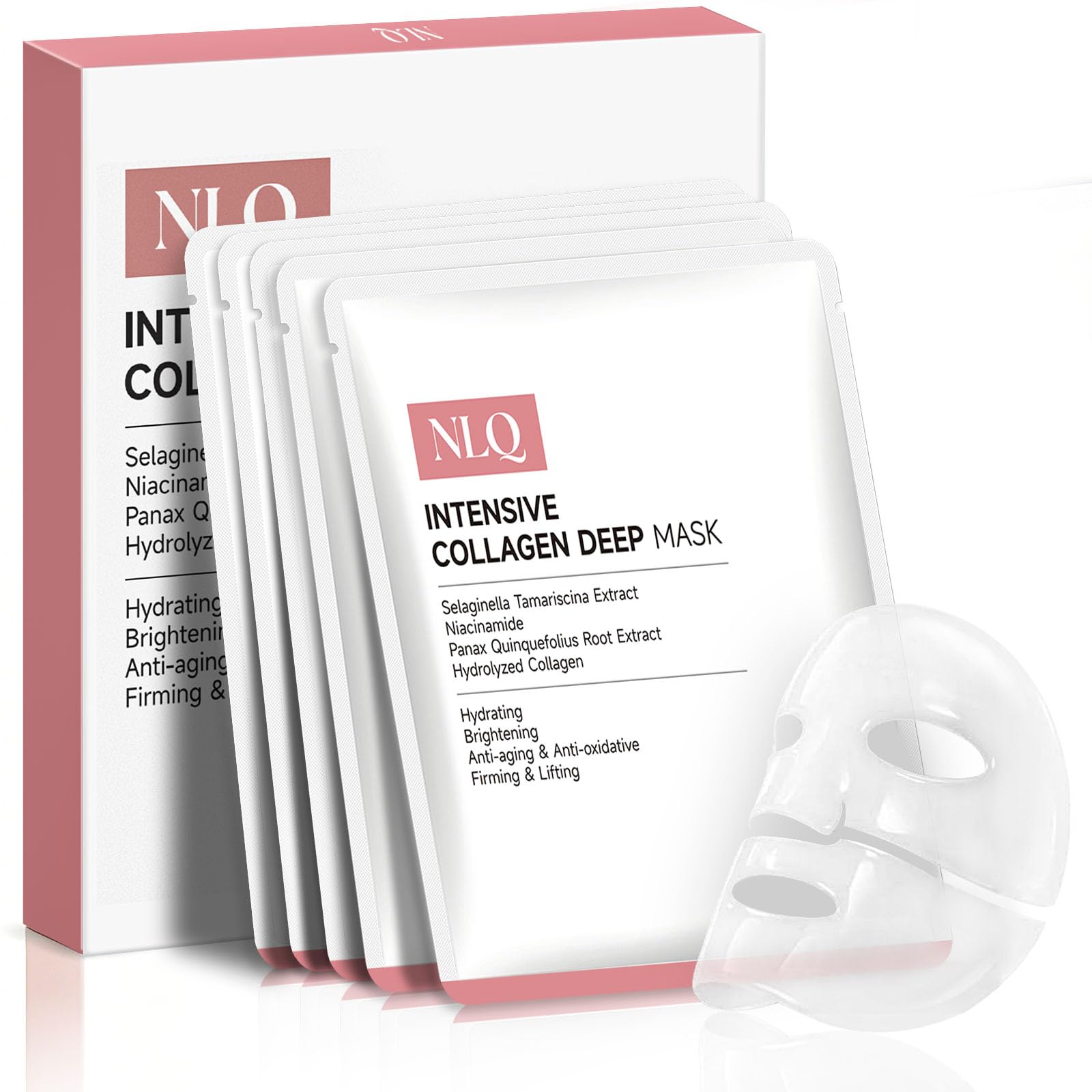 NLQ Bio-Collagen Face Mask Overnight Hydrogel Deep Mask - Glass - Product Imagery