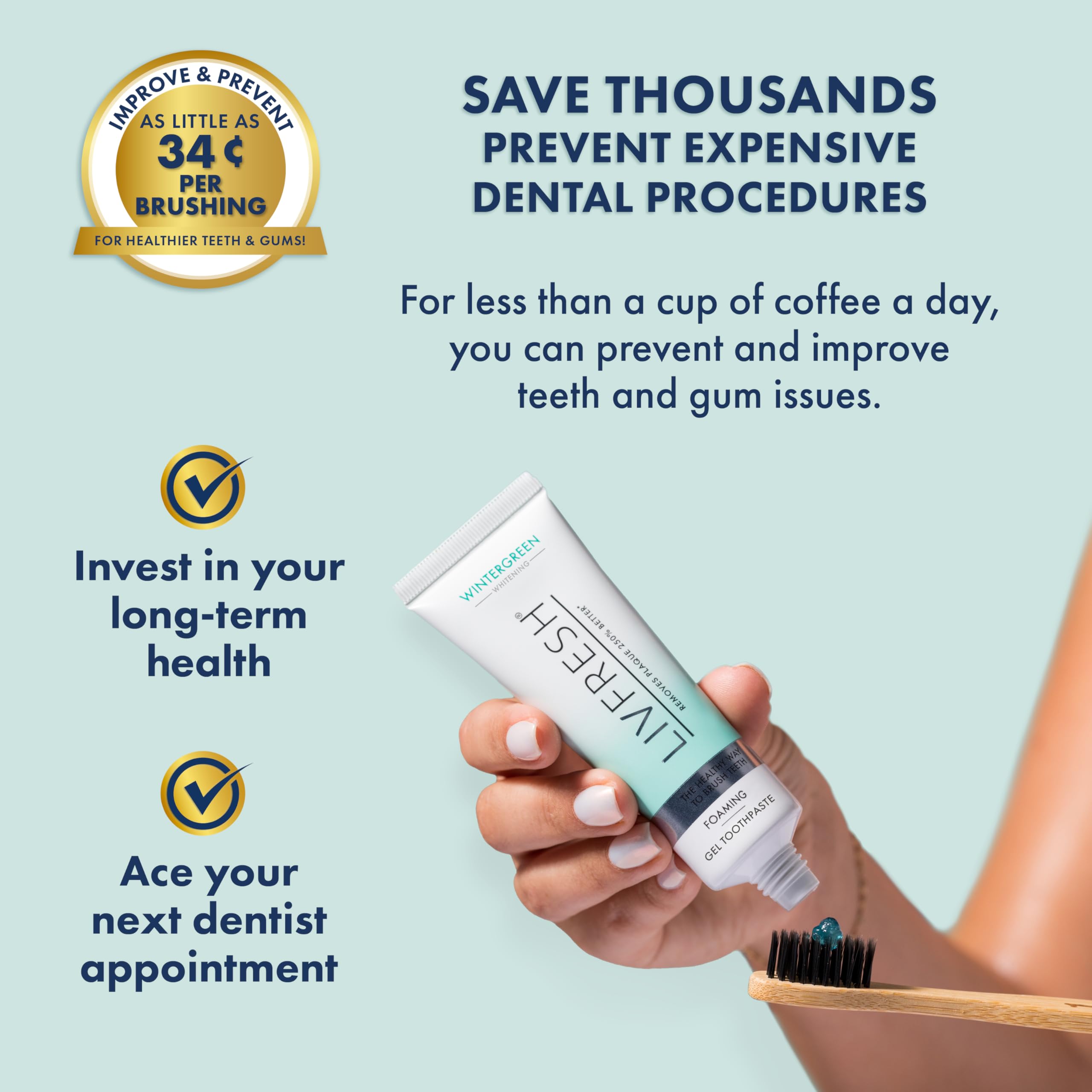 LIVFRESH Dental Gel – Clinically Proven Whitening Toothpaste