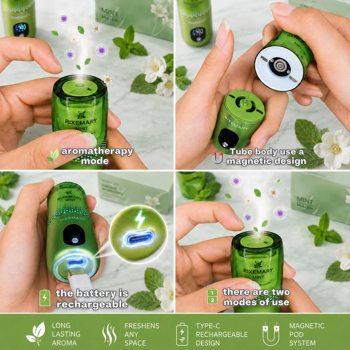 Portable Fragrance Diffuser Rechargeable Digital Display - Lureine Official Imagery - 4