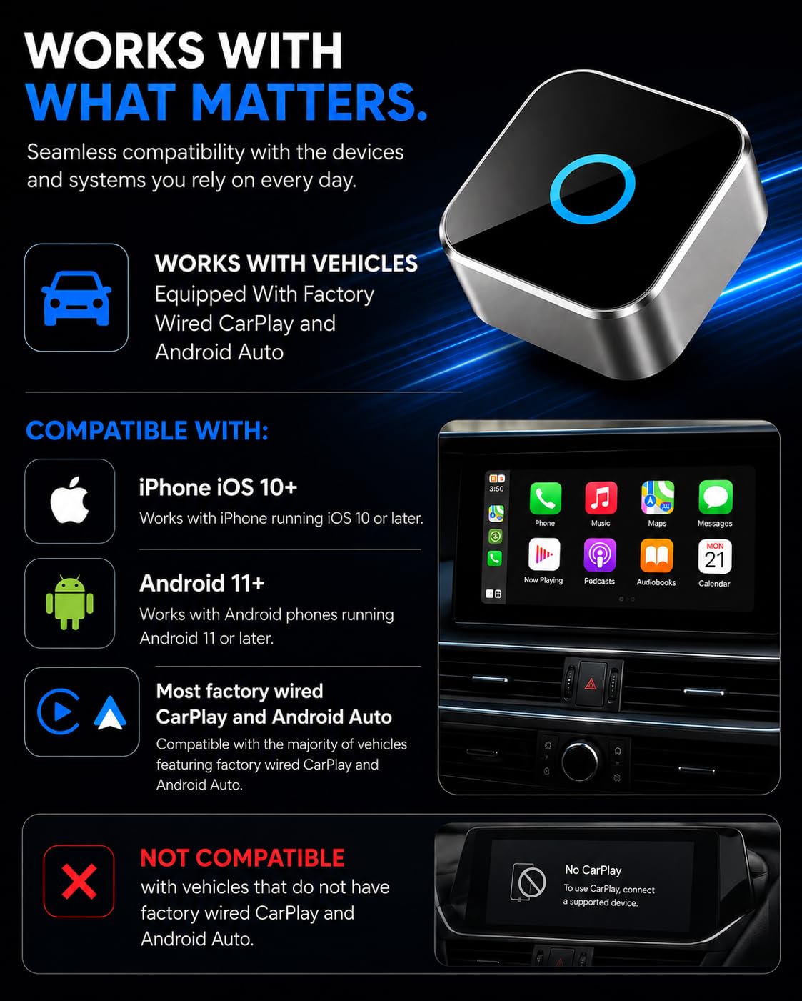 Headley Mobile Wireless CarPlay Adapter – packaging and label