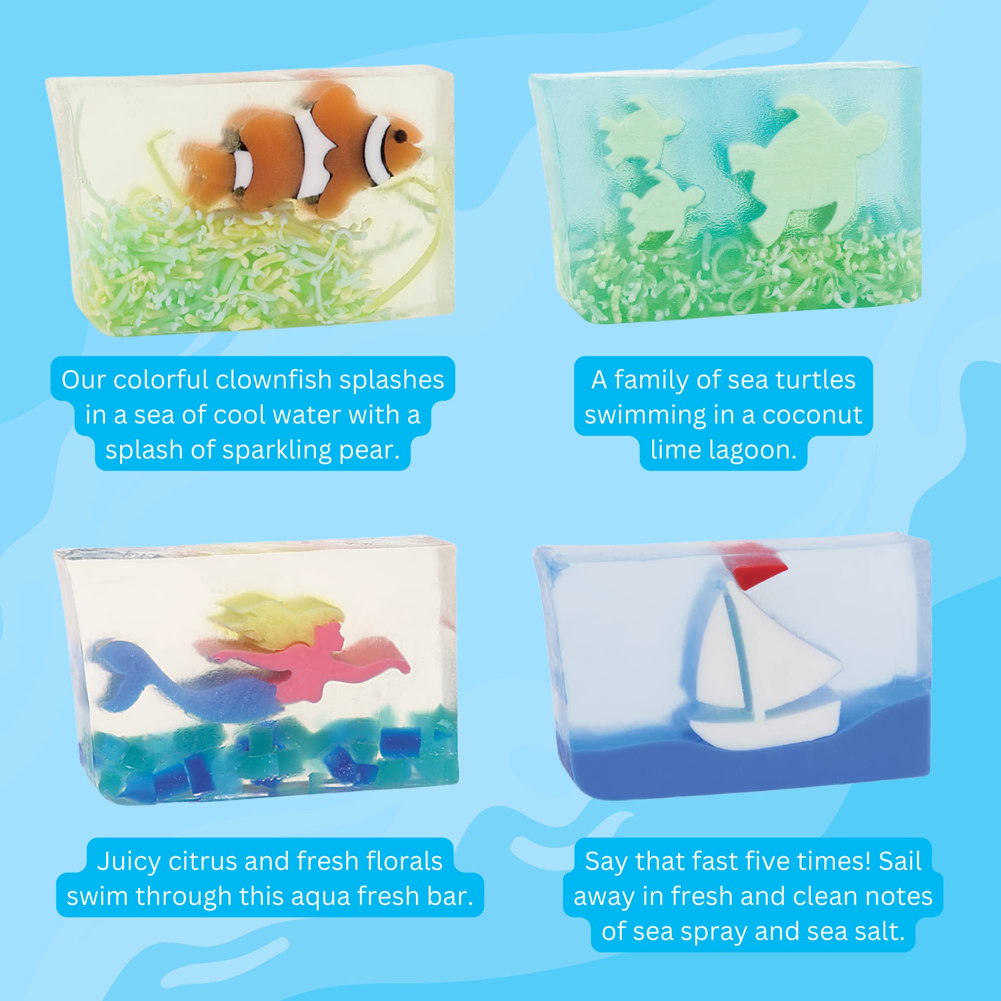 Primal Elements Sea Glycerin Bar Soap pack of 8, natural skin cleaning agent with ocean-inspired ingredients, rectangular soap bars.