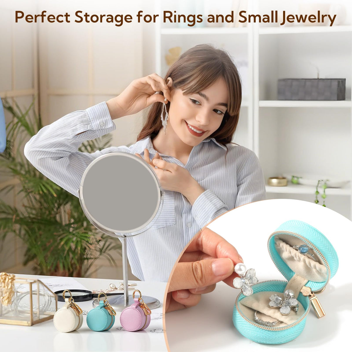 VZZNN 12 Pack Travel Jewelry Case Bulk Ring Holder for Gym Mini Jewelry Box for Earrings Necklaces and Travel Storage fo