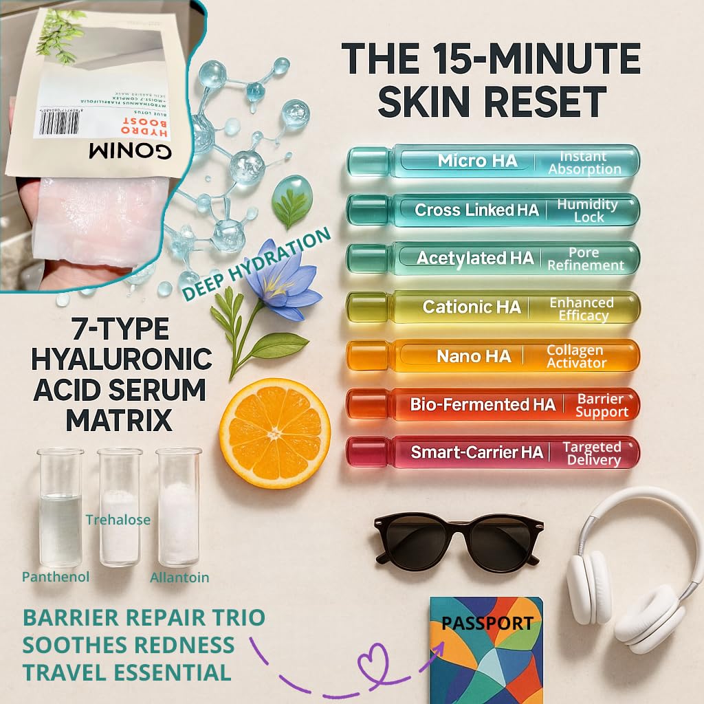 GONIM Korean Face Mask, Hydrating Face Mask Sheet with Hyaluronic Acid – close-up detail