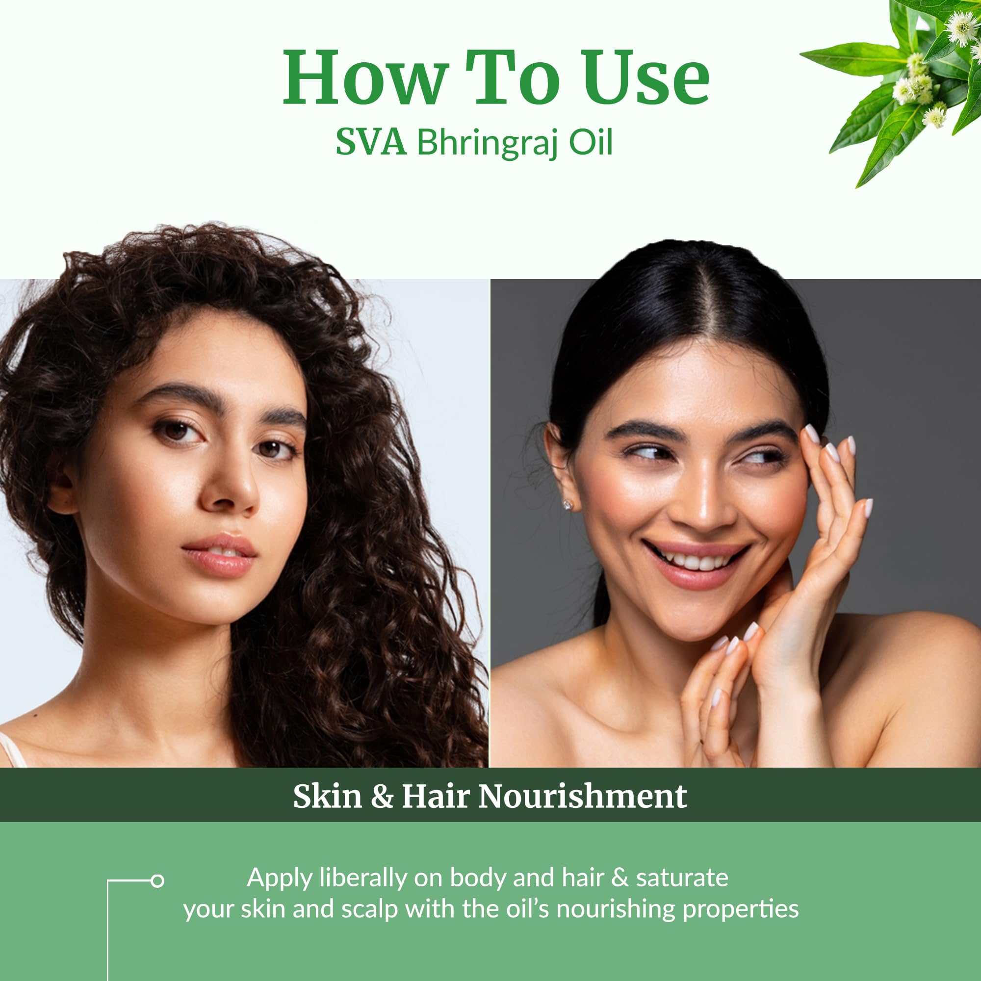 SVA Bhringraj Carrier Oil 4oz Dropper | Hair & Scalp Care