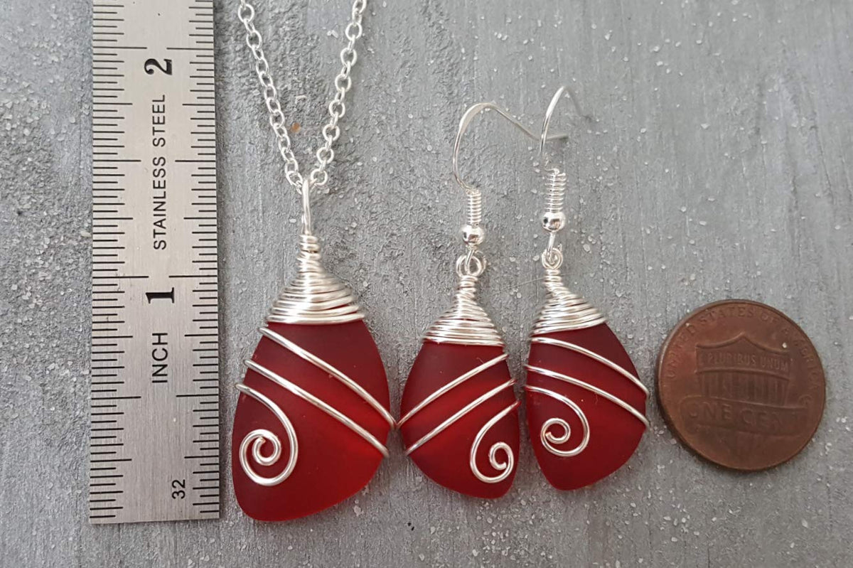 Handmade In Hawaii Wire Wrapped Sea Glass Necklace and - yinahawaii Official Imagery - 4