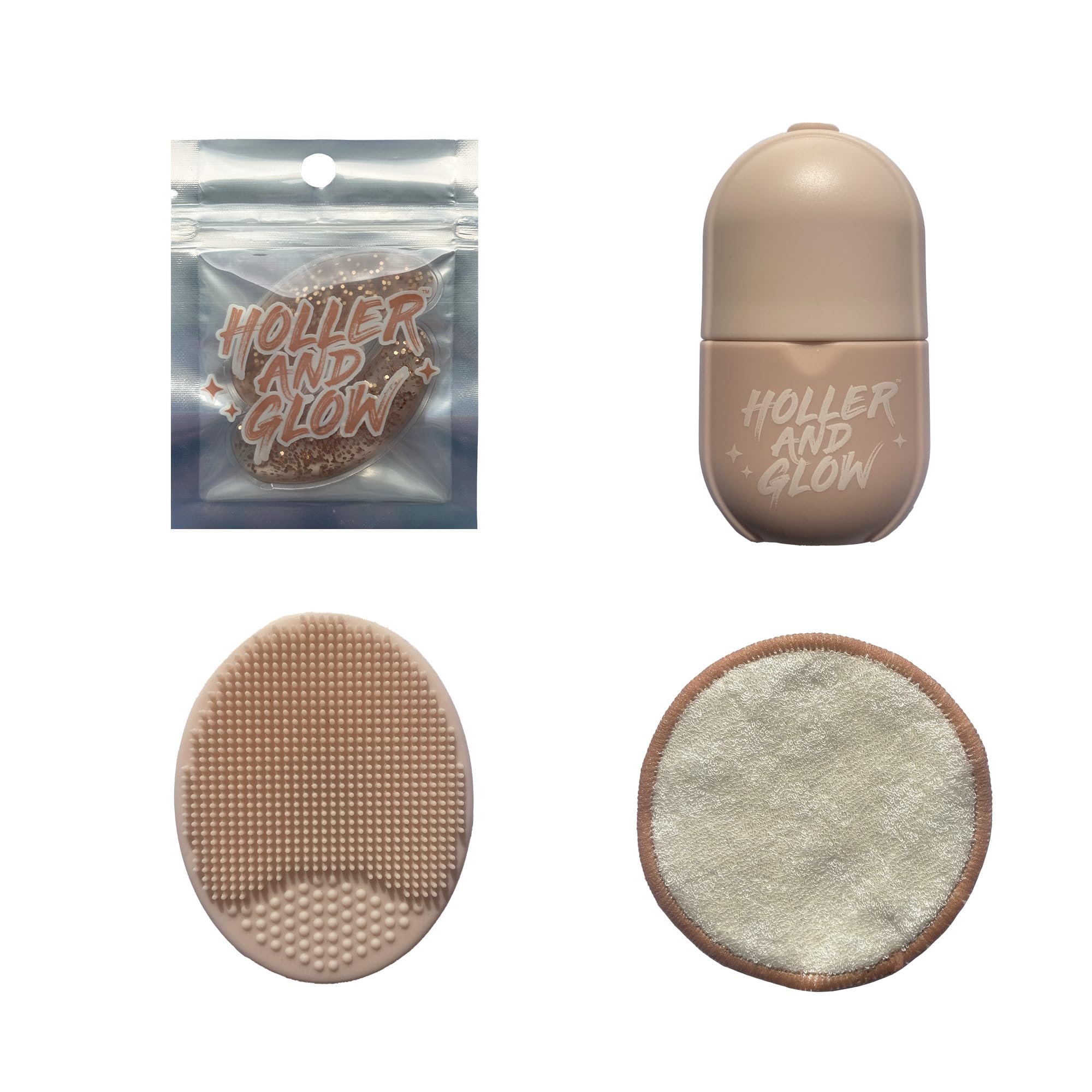 Holler & Glow Skin Basics Skincare Set - Ice Roller, Mask, Face - Product Imagery