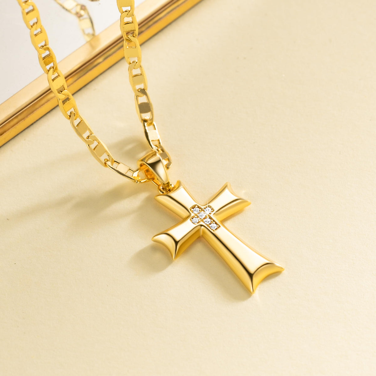 AIGAMIT Cross Necklace for Women Gold Cross Necklaces for Women – alternate angle