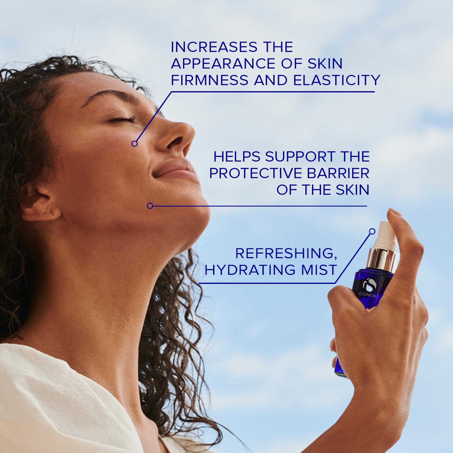 iS CLINICAL Copper Firming Mist skin moisturizer and hydrating spray for toning, firming, and setting makeup with copper infusion.