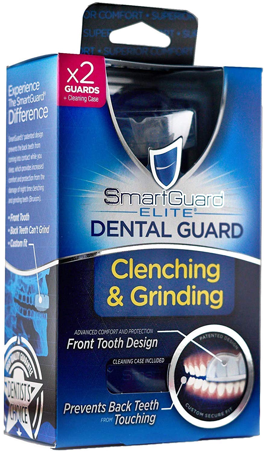 SmartGuard Dental Guard Night Guard for Clenching, Bruxism, and Grinding Dentist Designed Includes 2 Guards, 1 Travel Ca